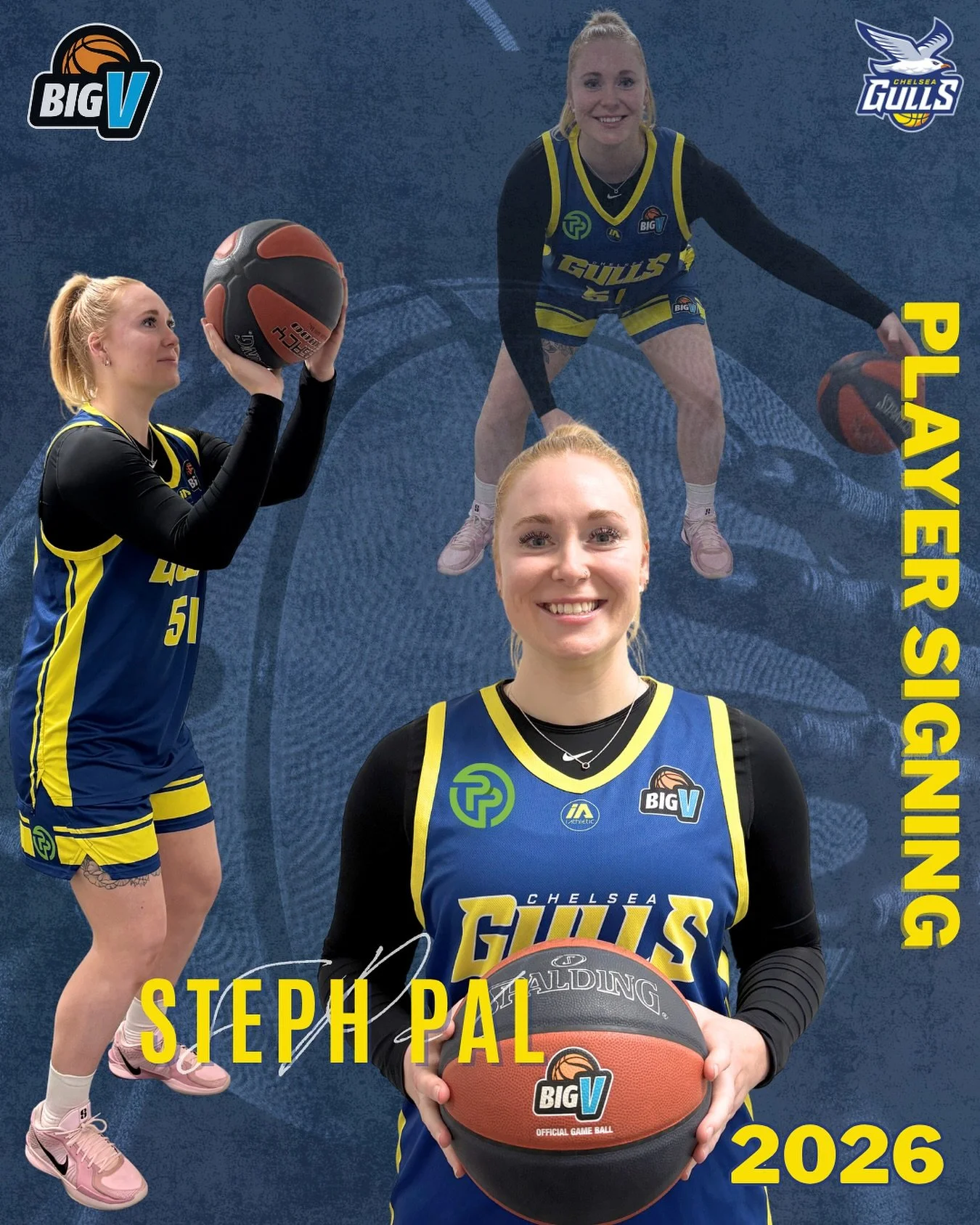 🚨 PLAYER SIGNING ALERT 🚨 

THE PHYSIPRO WOMEN&rsquo;S BIG V TEAM JUST GOT BIGGER 💪🏽💪🏽💪🏽

We are absolutely thrilled to welcome Steph Pal to the Gulls family for the 2026 season! 🦅💛💙

Steph arrives with an incredible resume, having competed