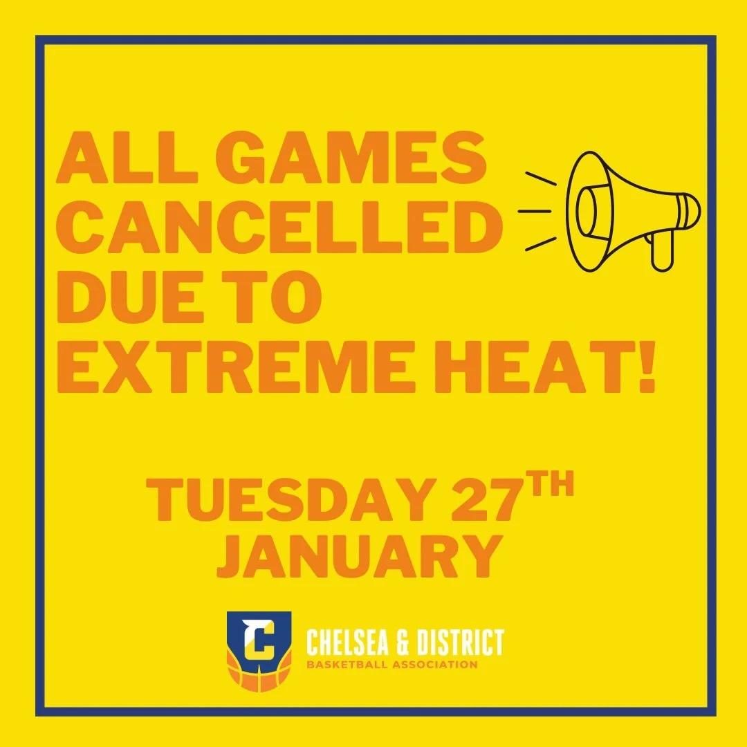 ⚠️ IMPORTANT NOTICE &ndash; TUESDAY GAMES CANCELLED ⚠️

Due to the forecast of extreme heat, CADBA will be implementing our Heat Policy, and all scheduled games for Tuesday have been cancelled.
This decision has been made proactively, as any potentia
