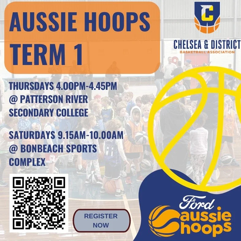 🏀 It&rsquo;s almost game time!
Our Aussie Hoops program kicks off this Saturday 🙌
Make sure you&rsquo;re registered via the QR code or our website.