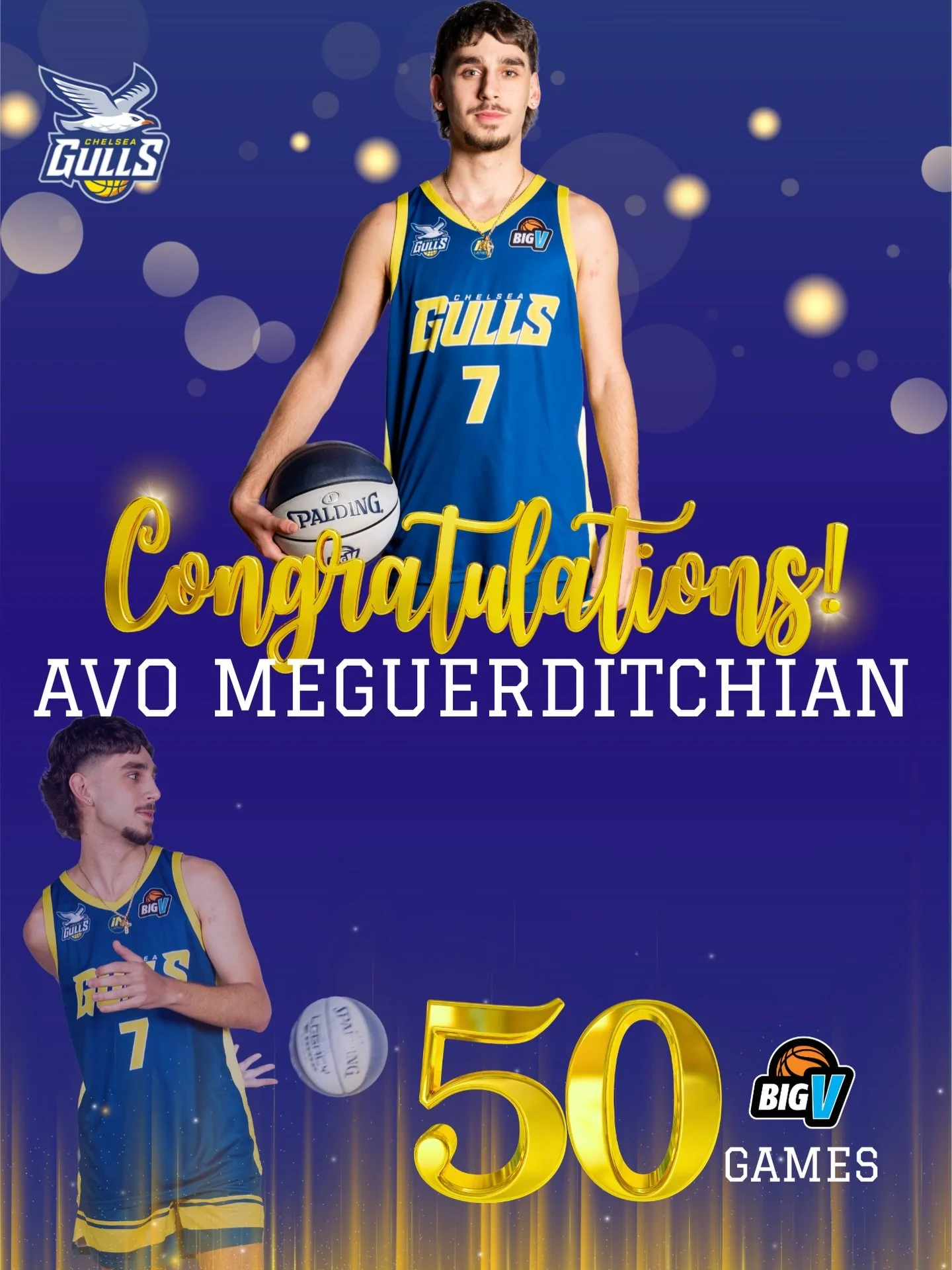 50 GAMES FOR AVO 💙💛

Avo Celebrating his 50th Big V game 👏
Starting at Nunawading in 2023, then Sherbrooke in 2024, before joining the Gulls in 2025, Avo has been a big part of our journey, helping take this group from Division 3 to Division 2.

R