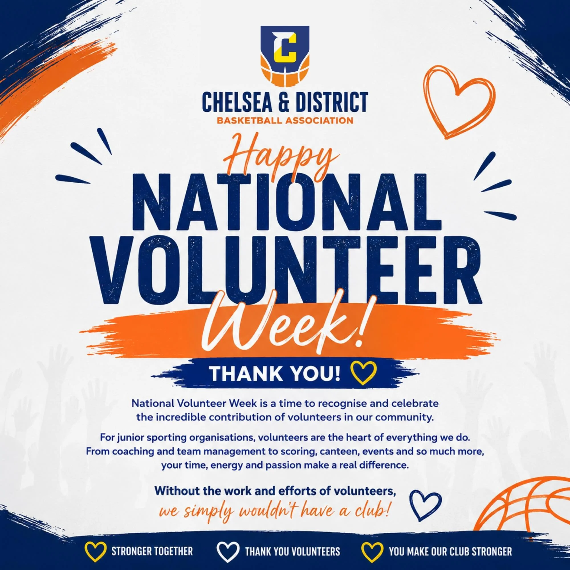 Happy National Volunteer Week 

At CADBA, our volunteers are the heart of everything we do. From coaches and team managers to committee members, scorers, and our game day crew - your time, energy and passion make a real difference.

For junior sporti