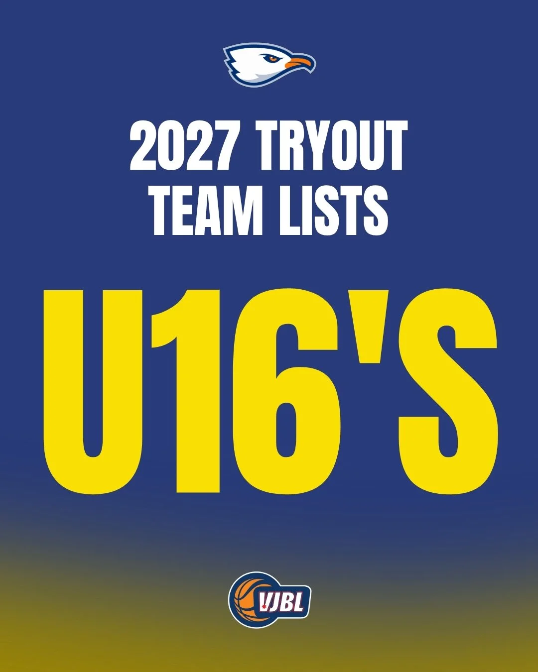 U16 BOYS &amp; GIRLS VJBL TEAMS ANNOUNCMENT