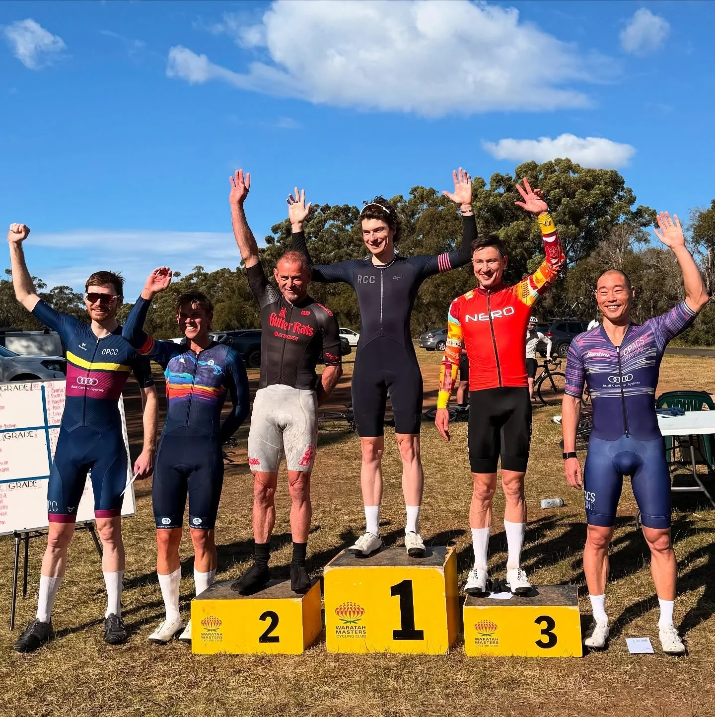 Perfect conditions for racing this morning at Lansdowne - and CPCC members had strong results in A and B grades.
In A grade we had Chris Miller in 3rd in a sprint finish, followed by Wan Lee in 4th and Adam Segall winning the prime!
In his B grade