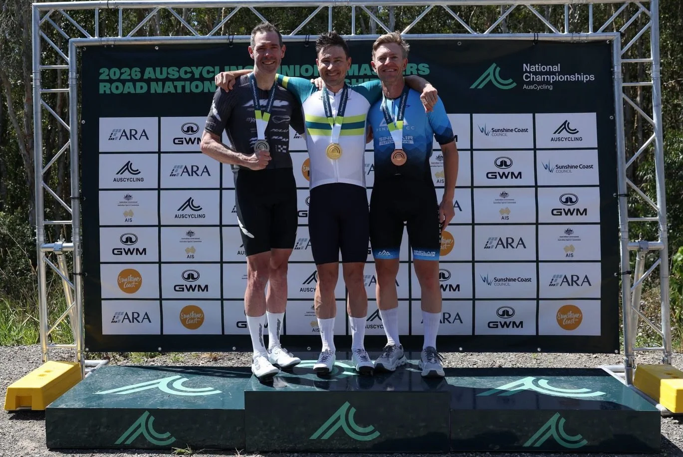 2026 National Road Champions and CPCC members looking good in the green and gold:
🏆Masters 4 Chris Miller
🏆Masters 3 Scott Burrow

#centennialparkcc
#nationalchampions 
#mastersracing