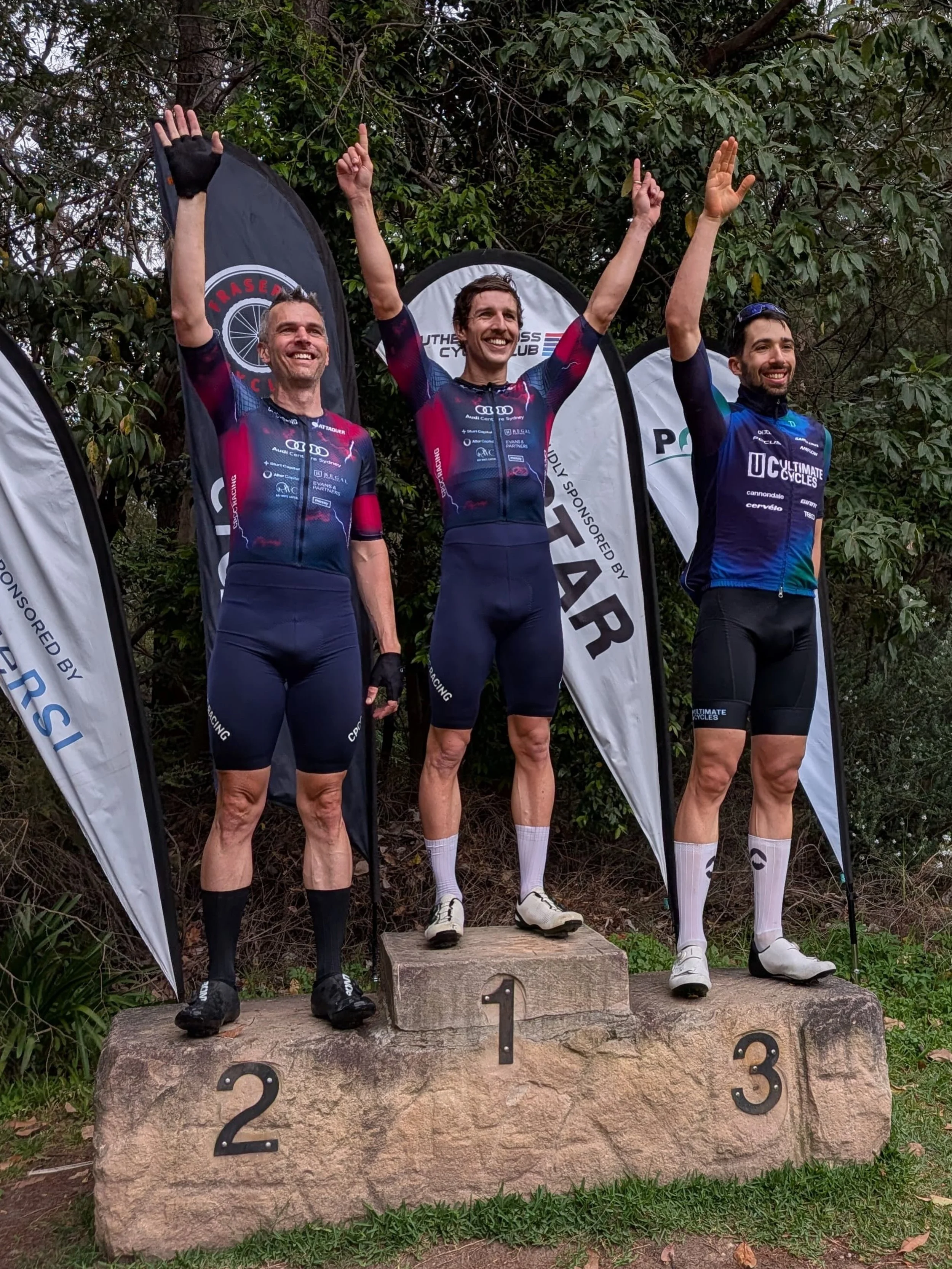 Podiums from Sunday racing at Sutherland (which also doubled as round 2 of our Club Championships).

Any member in CPCC kit raced for free! Thanks to @southerncrosscc for accommodating us.

Overall results:

B grade
🥇Aaron Groom
🥈Jeff Morton

C gra