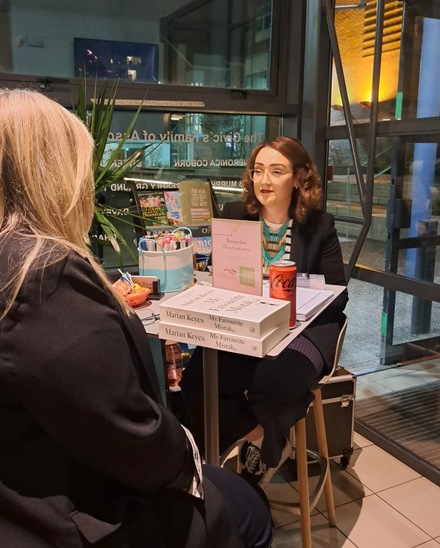 Capturing the magic of the Marian Keyes talk at the Red Line Book Festival! Grateful for the inspiring guests who posed for their portraits. βοΈπ @marian_keyes @redlinefest  #RedLineBookFestival #MarianKeyes