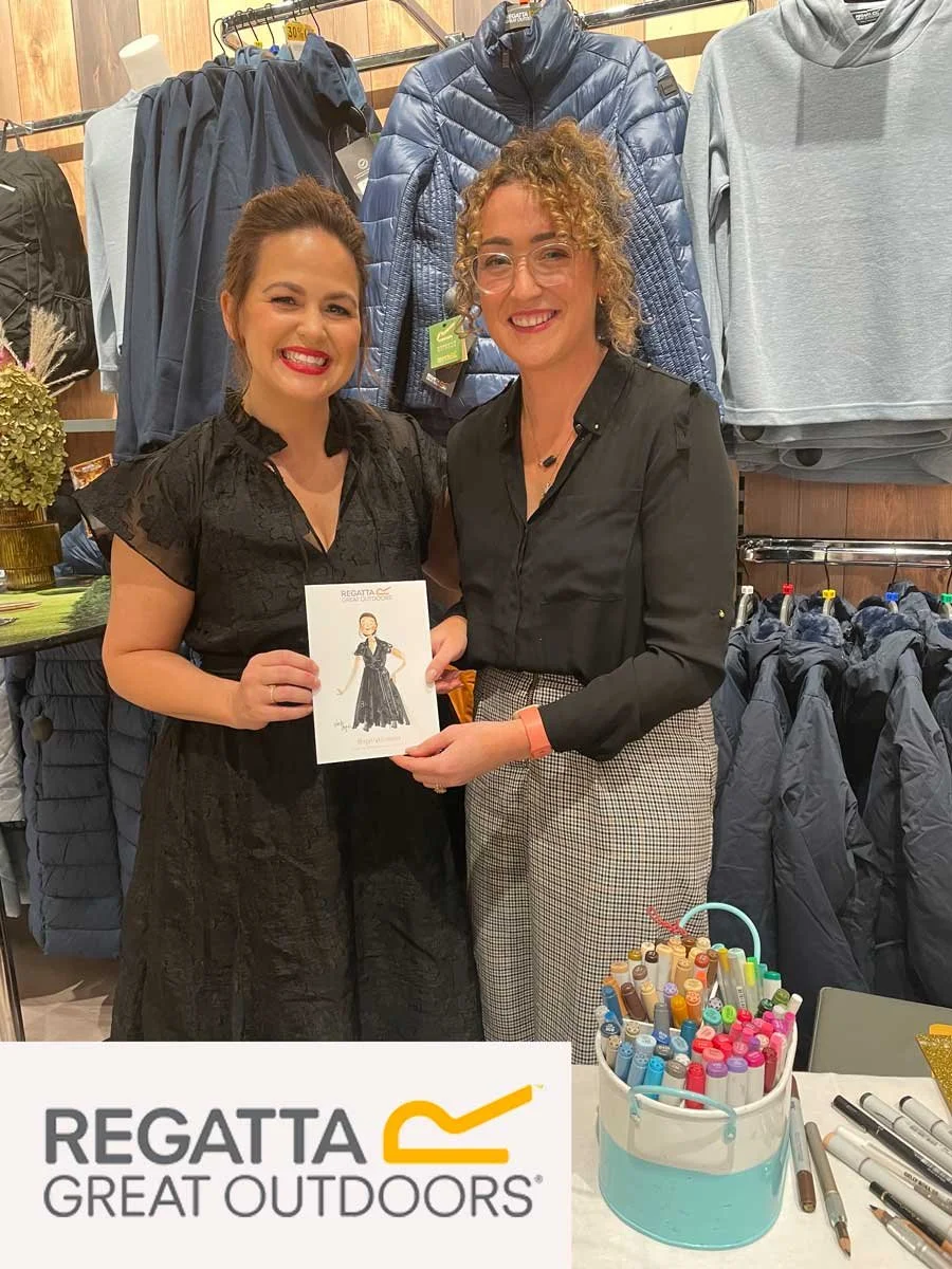 Live event artist Linda Byrne for Regatta event with Giovanna Fletcher in Dublin