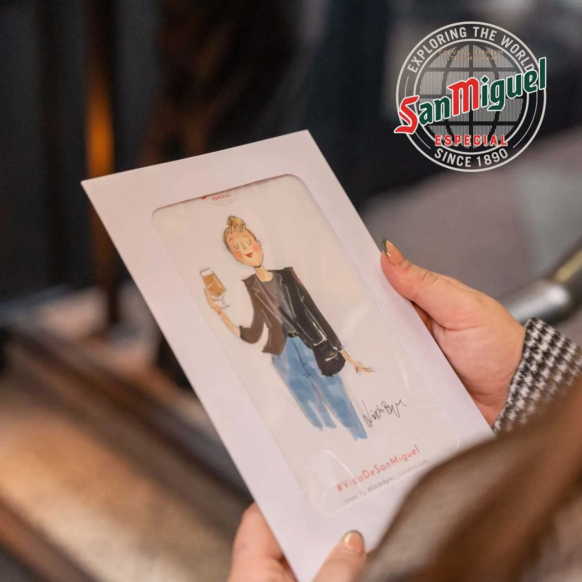 “Dublin live event artist sketching guests in real time.