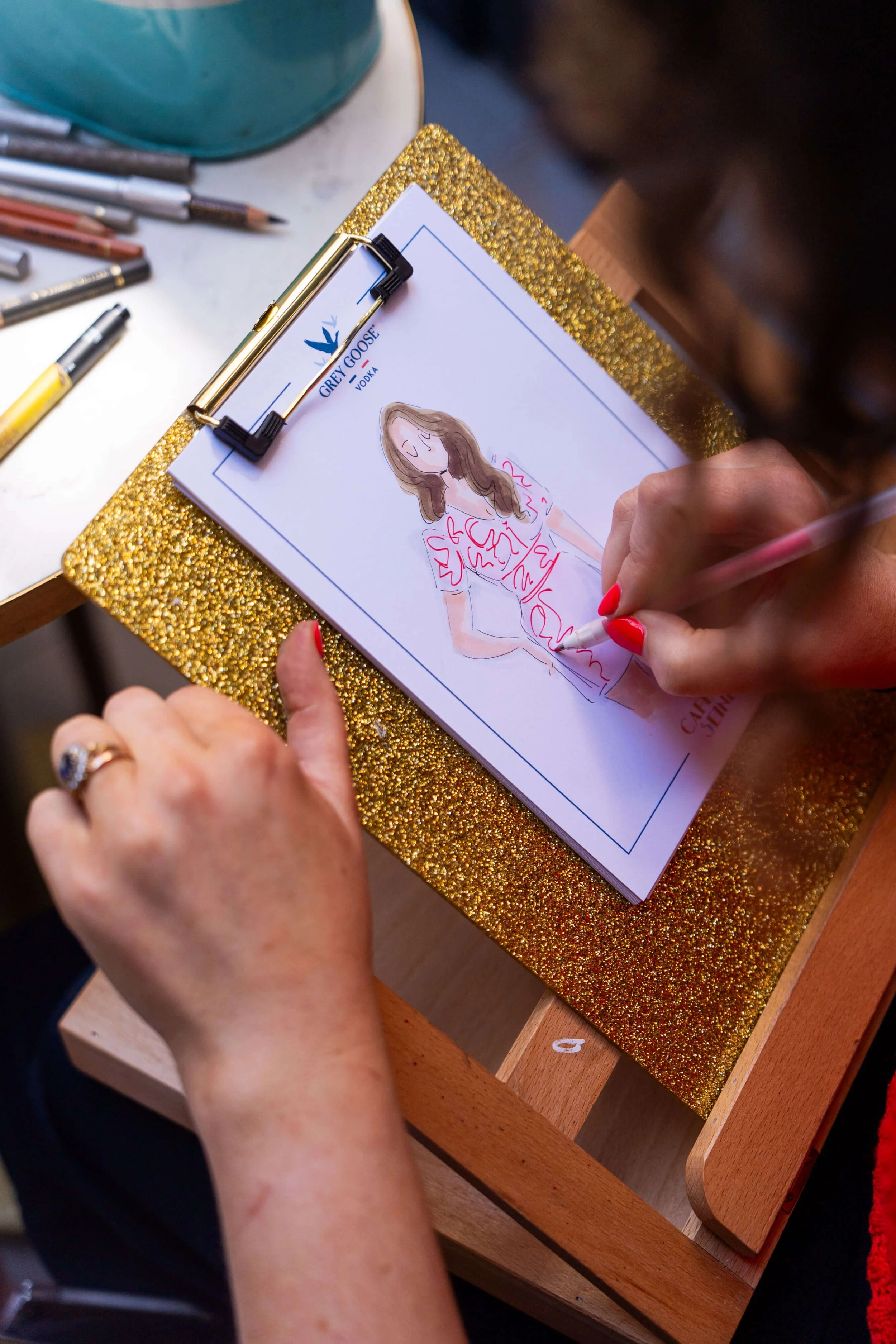 live event artist Dublin Linda Byrne Illustration, Grey Goose Bastille Day event with Cafe En Seine 030.jpg