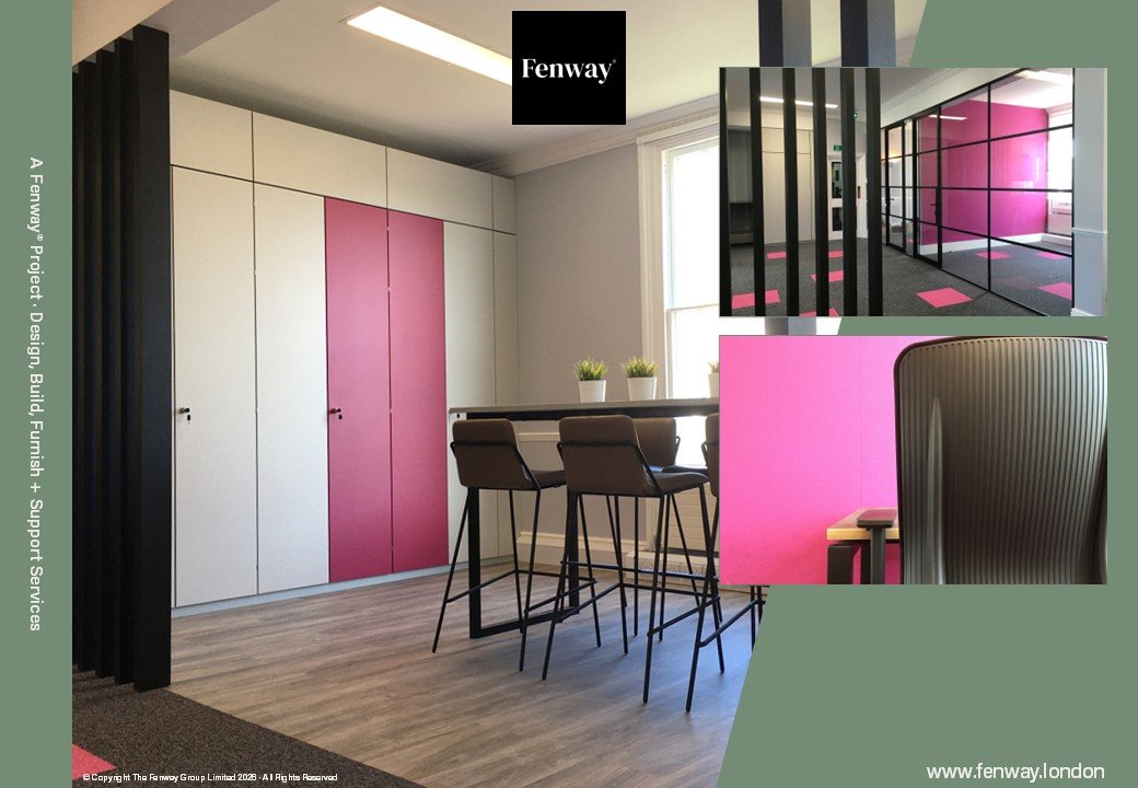 A Fenway® Office Interior Project | Office Space Planning + Design | Office Interior Flooring, Partitioning, Timber Slats, Doors, Lighting, Decorations, Desking, Seating, Storage, Storewall + Acoustic Treatments