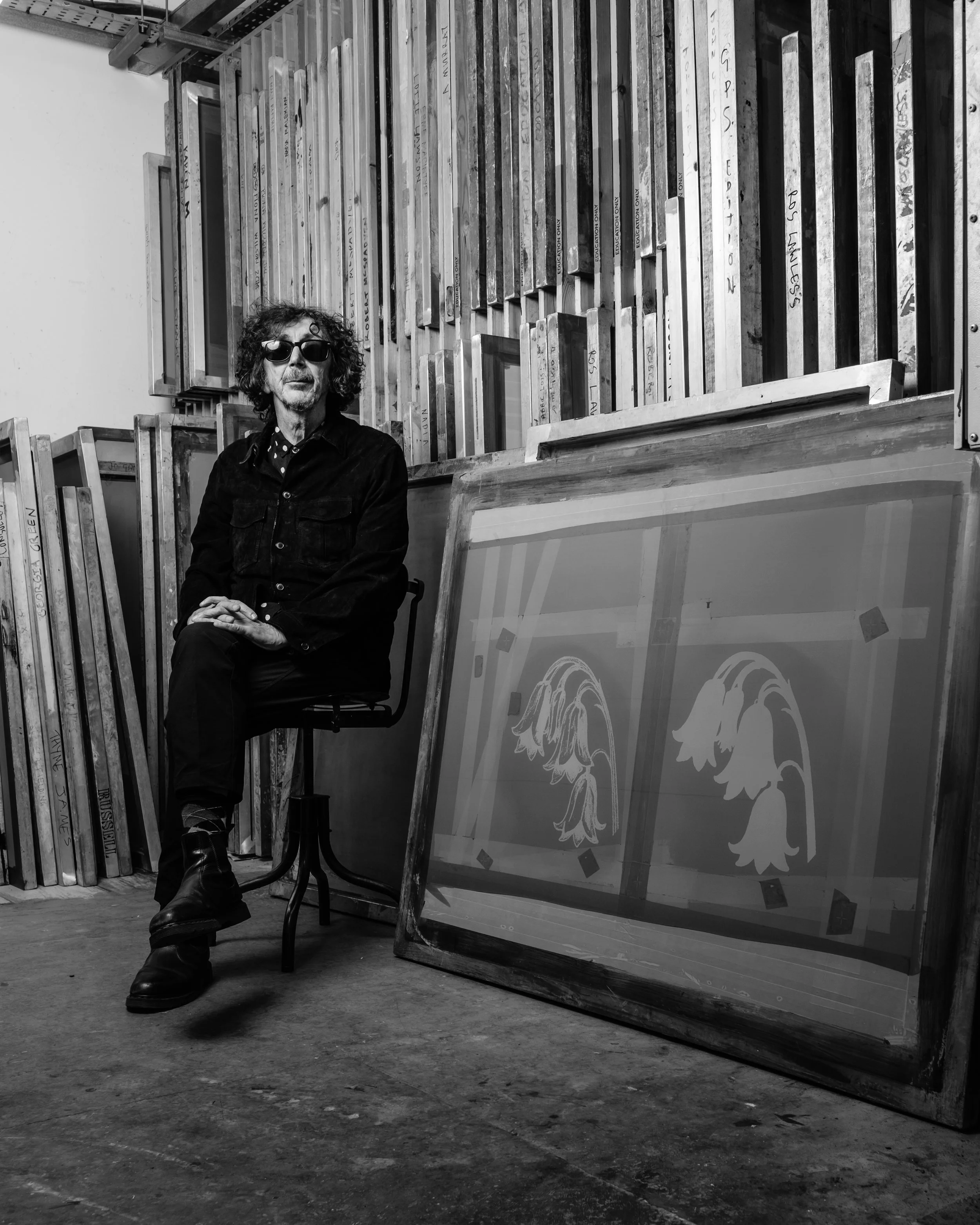 Bobby Bluebell at the Glasgow Print Studio. Photographed by Mark Cameron for the Call and Response project