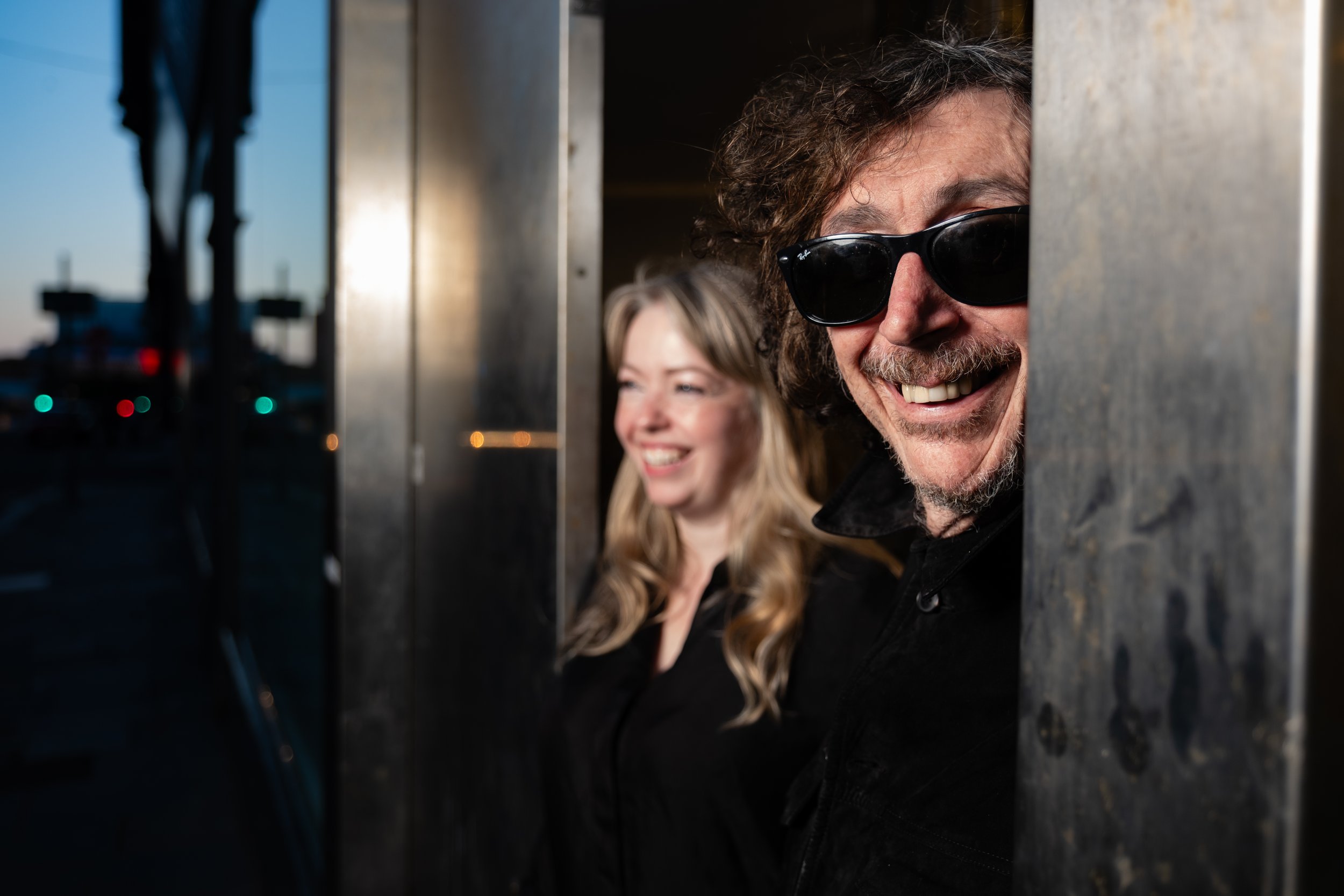 Bobby Bluebell and Claire Forsyth at the Glasgow Print Studio for call and response project shot by Scottish photographer Mark Cameron