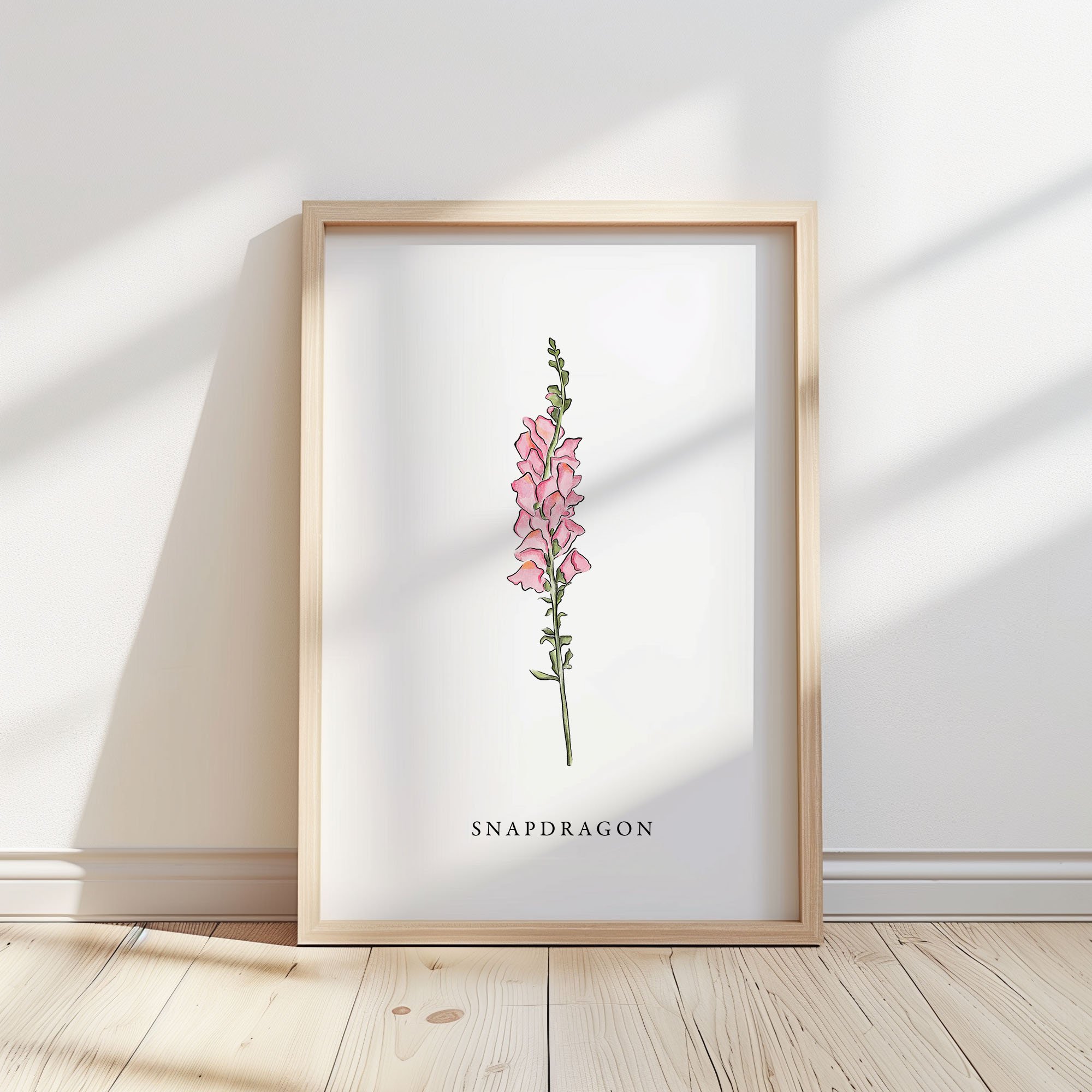 Snapdragon Flower Illustration - Print / Poster - Botanical Art, Spring/Summer Home Decor, Flower Print, Wall Art Unframed.
