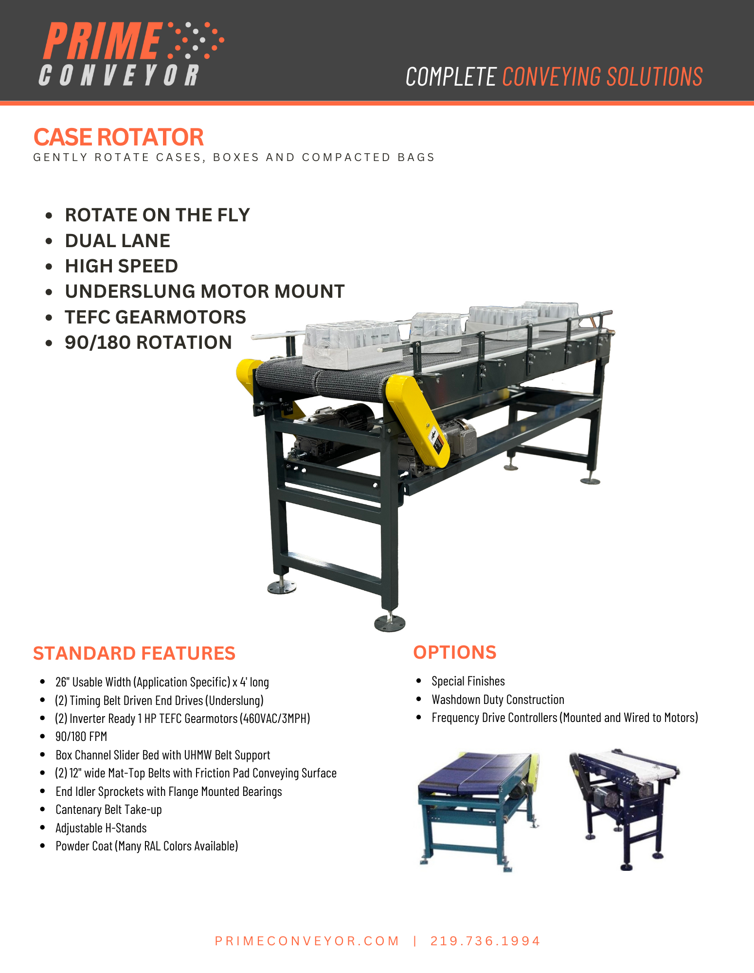 Part Rotator CASE ROTATOR — Prime Conveyor