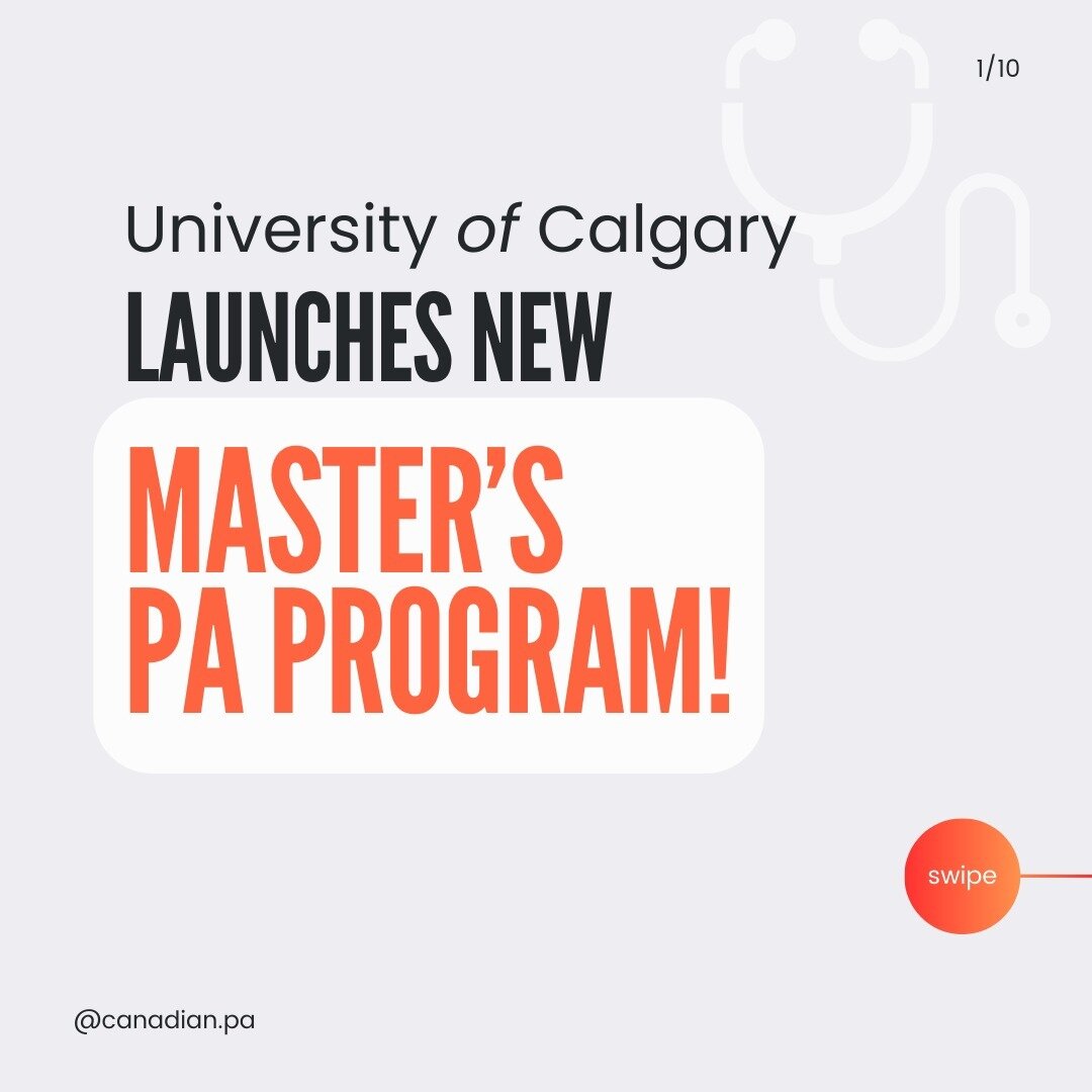 Exciting News for Aspiring PAs! The University of Calgary's PA Program has launched and the Admissions Portal is now open 🎓

👉 Swipe left to learn more about the UofC's MPAS Program and Admission Requirements. 

📌 Don&rsquo;t forget to save this p