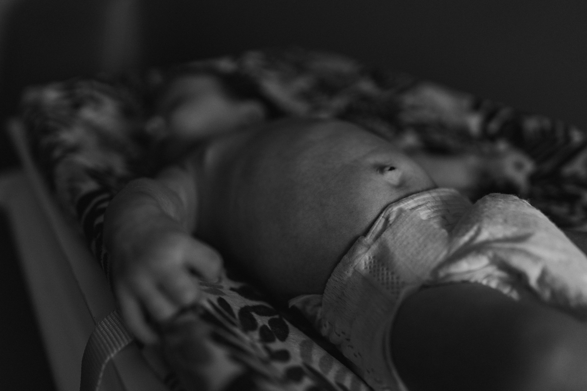 newborn baby tummy black and white