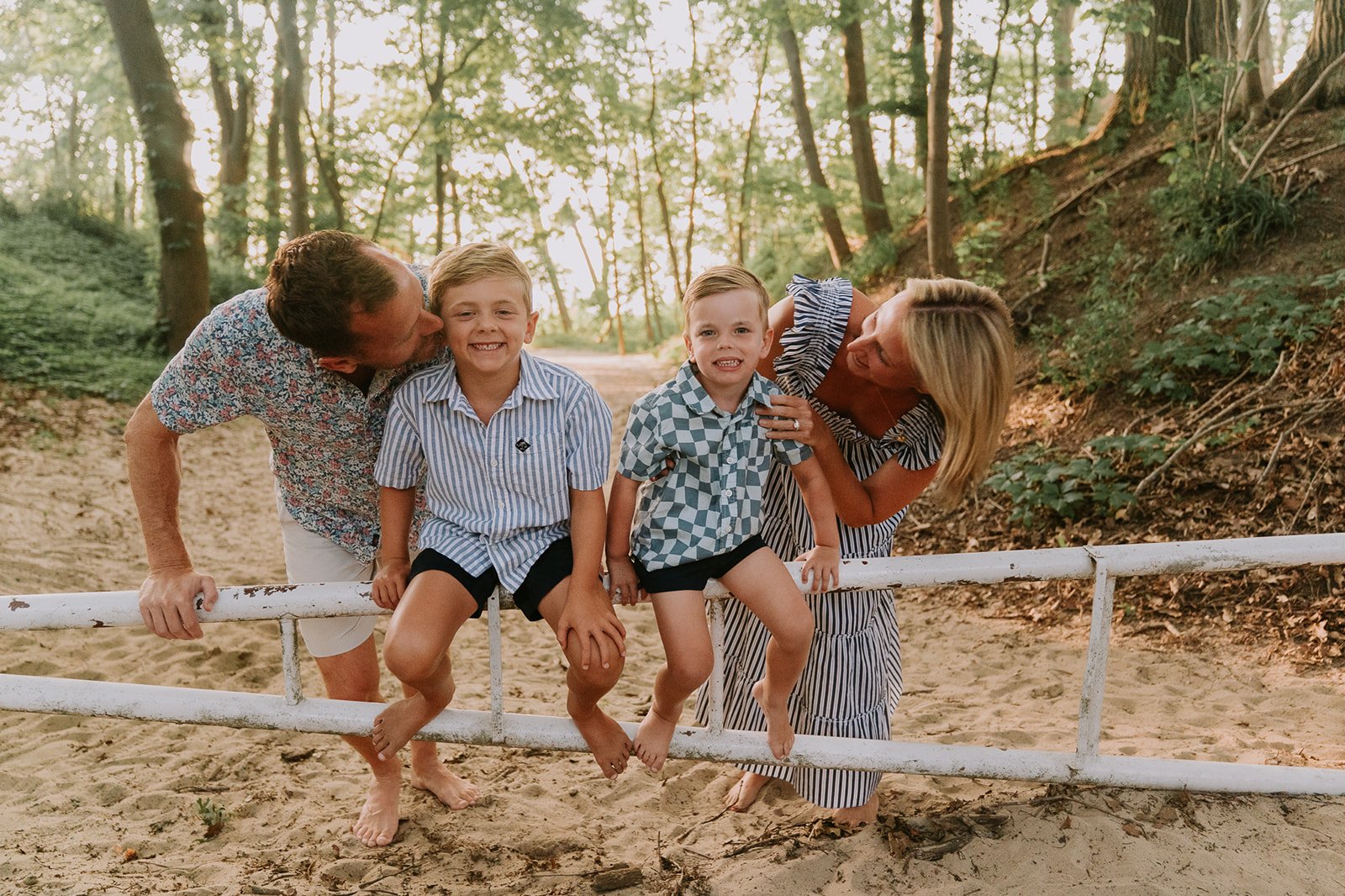 Playful Family Moment at the Beach