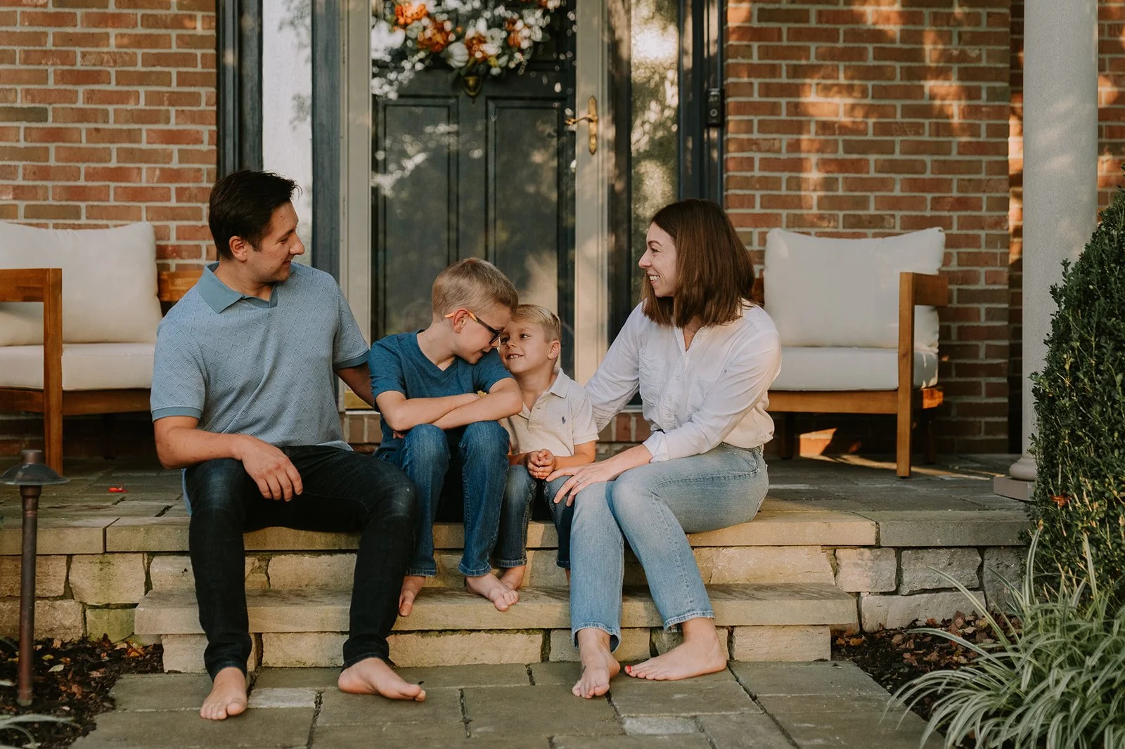 Relaxed Porch Portrait | Lifestyle Family Photography South Bend