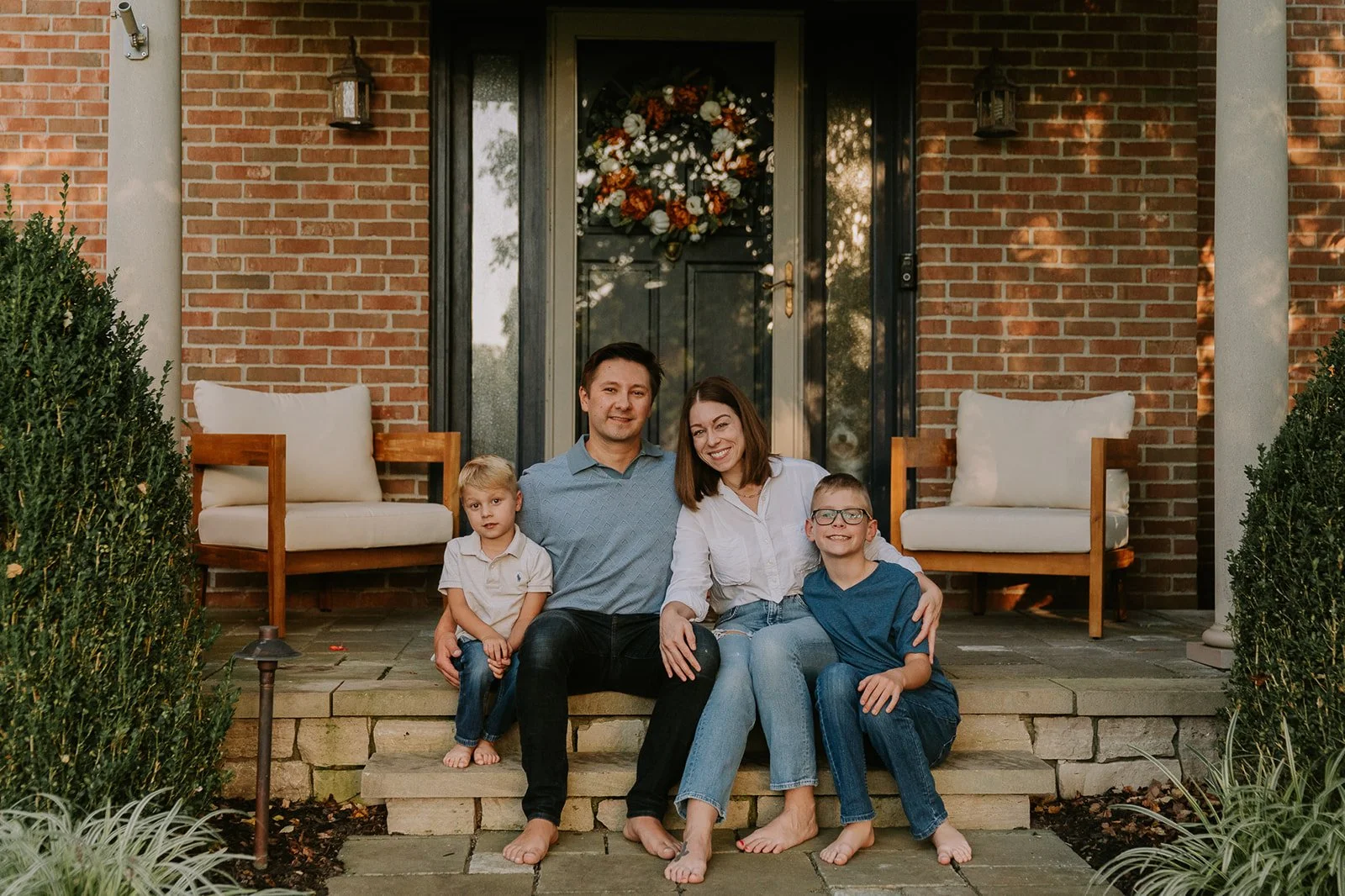 Front Porch Family Portrait | Michigan &amp; Indiana Mini Sessions