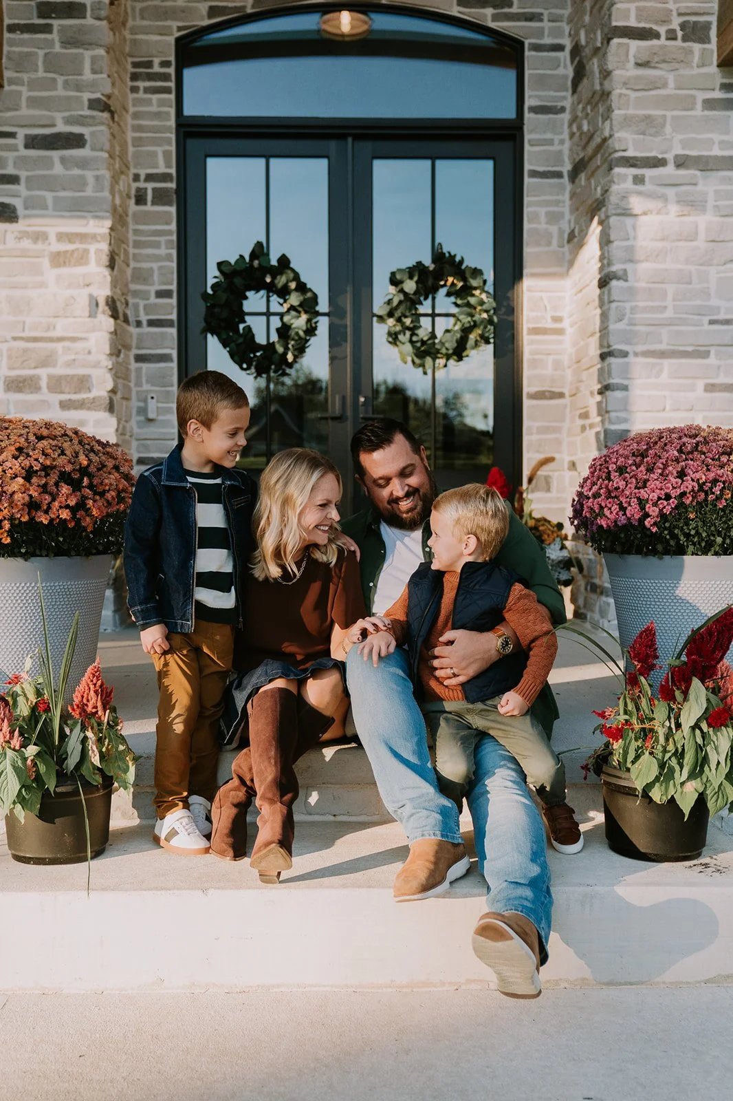 Brothers on Front Steps | South Bend Lifestyle Mini Session