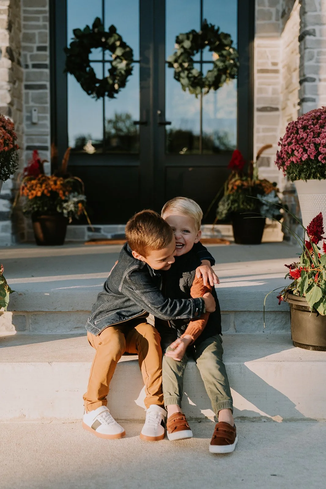 Giggly Brothers on the Porch | Front Porch Minis