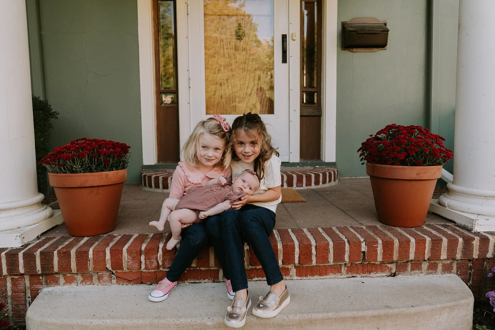 Sisters on the Front Steps | Front Porch Minis