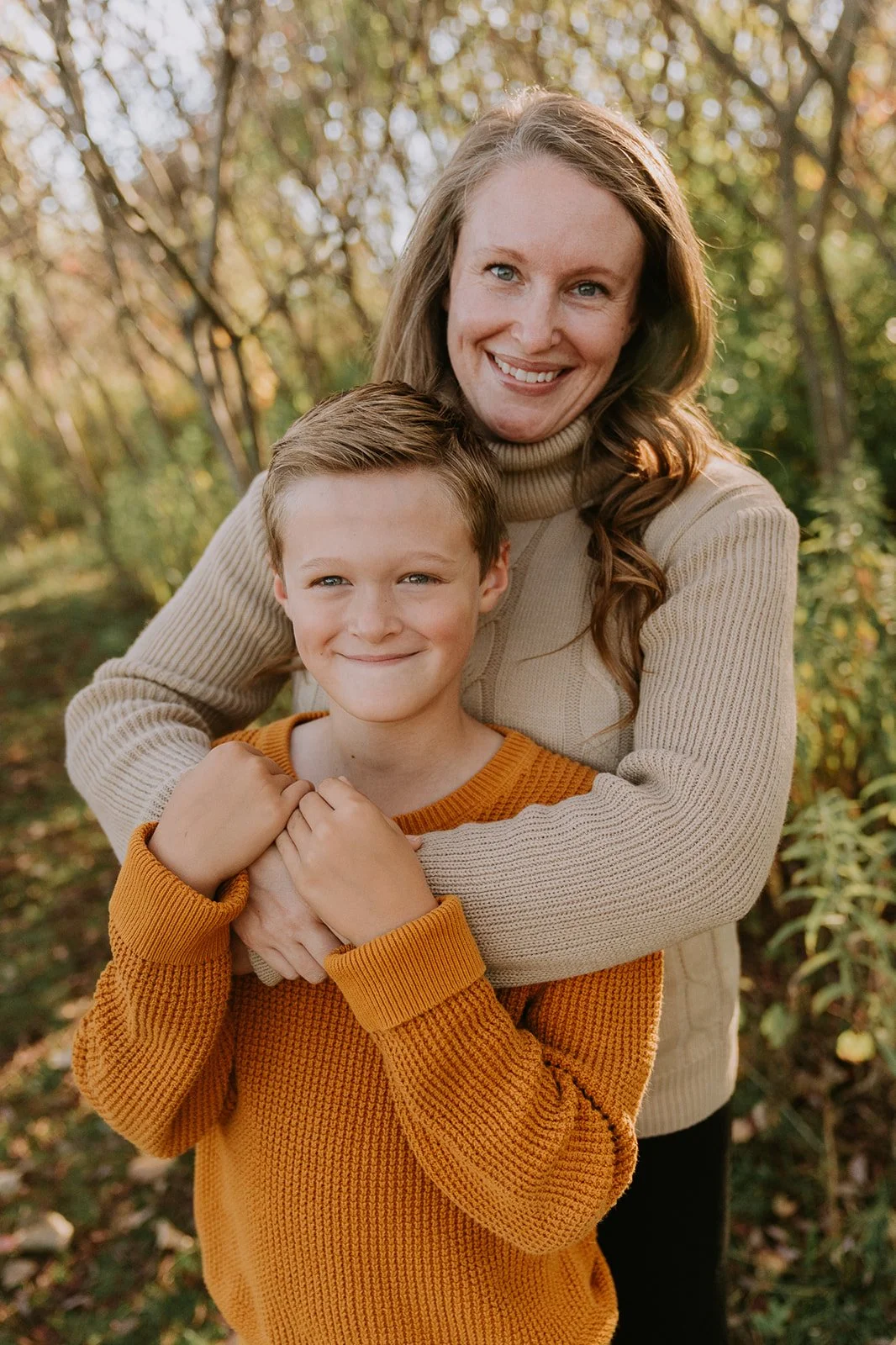 Mother–Son Portrait on Meadow Path | Meadows Edge Minis