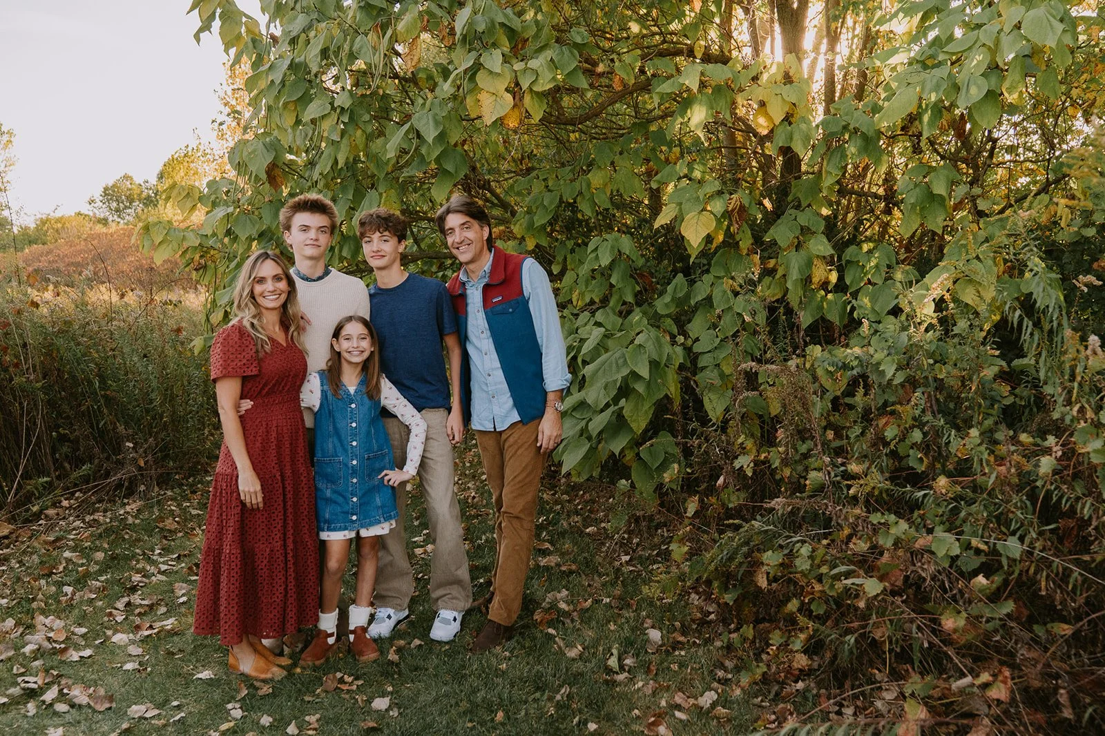 Fall Family Portrait in Golden Meadow Light | Meadows Edge Minis