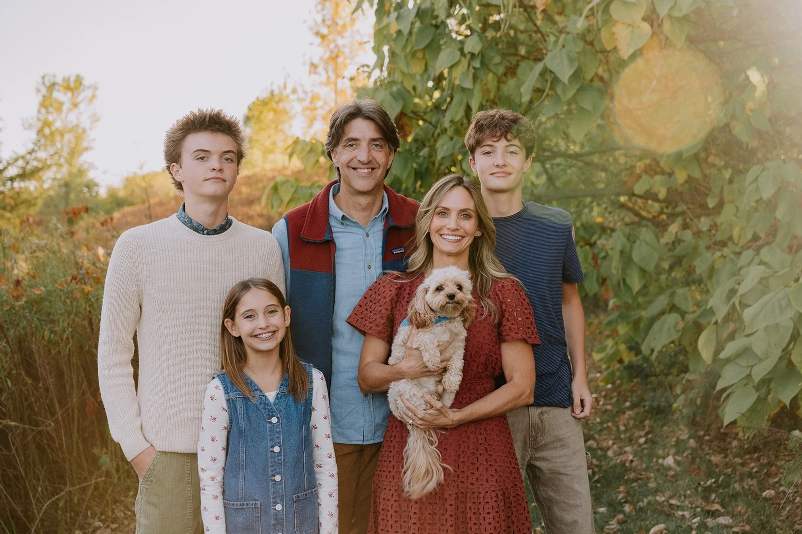 Sun-Drenched Family Photo at Meadows Edge | Mishawaka Indiana Photographer
