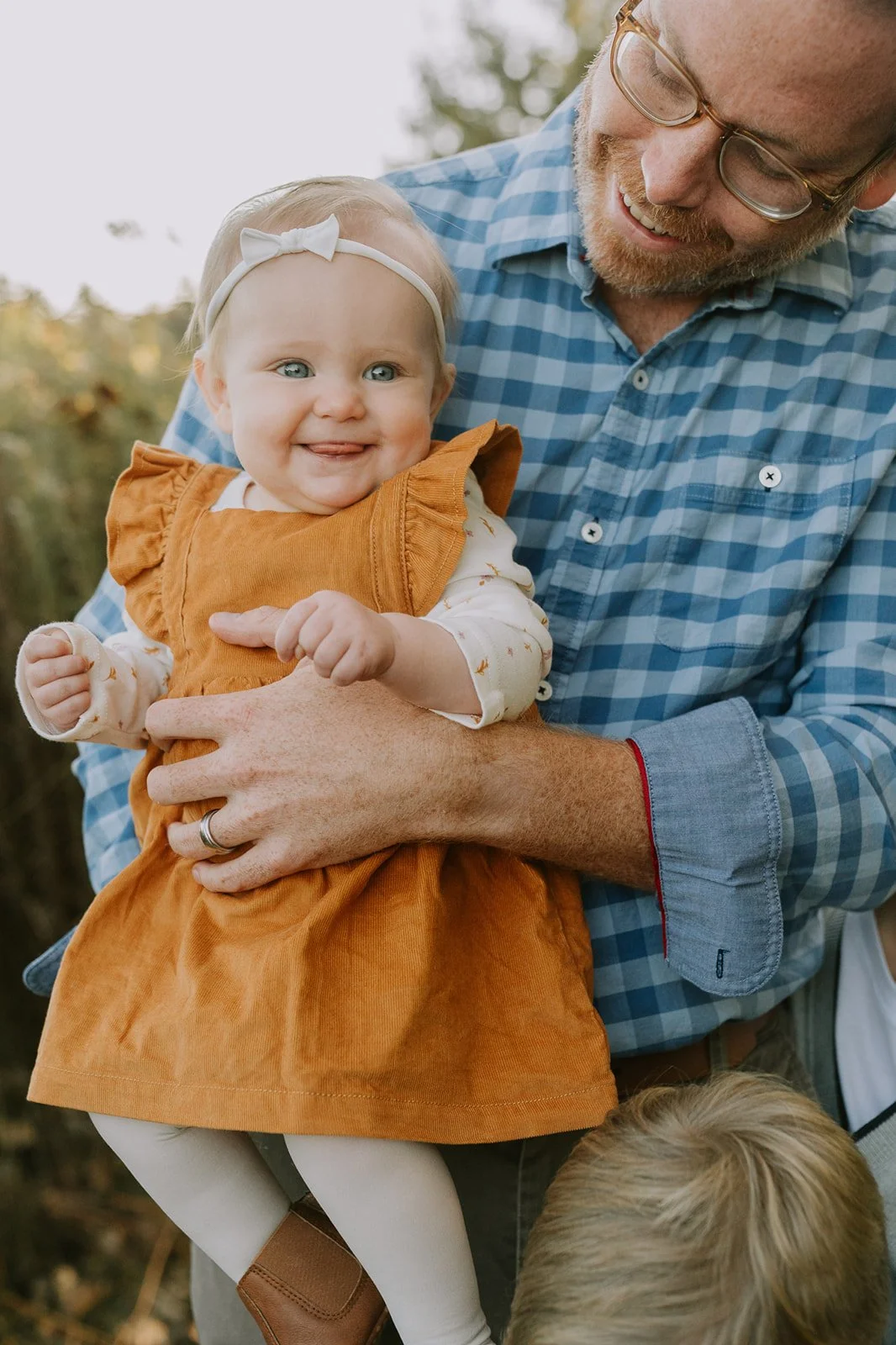 Baby Portrait in Pumpkin Dress | Meadows Edge Fall Minis