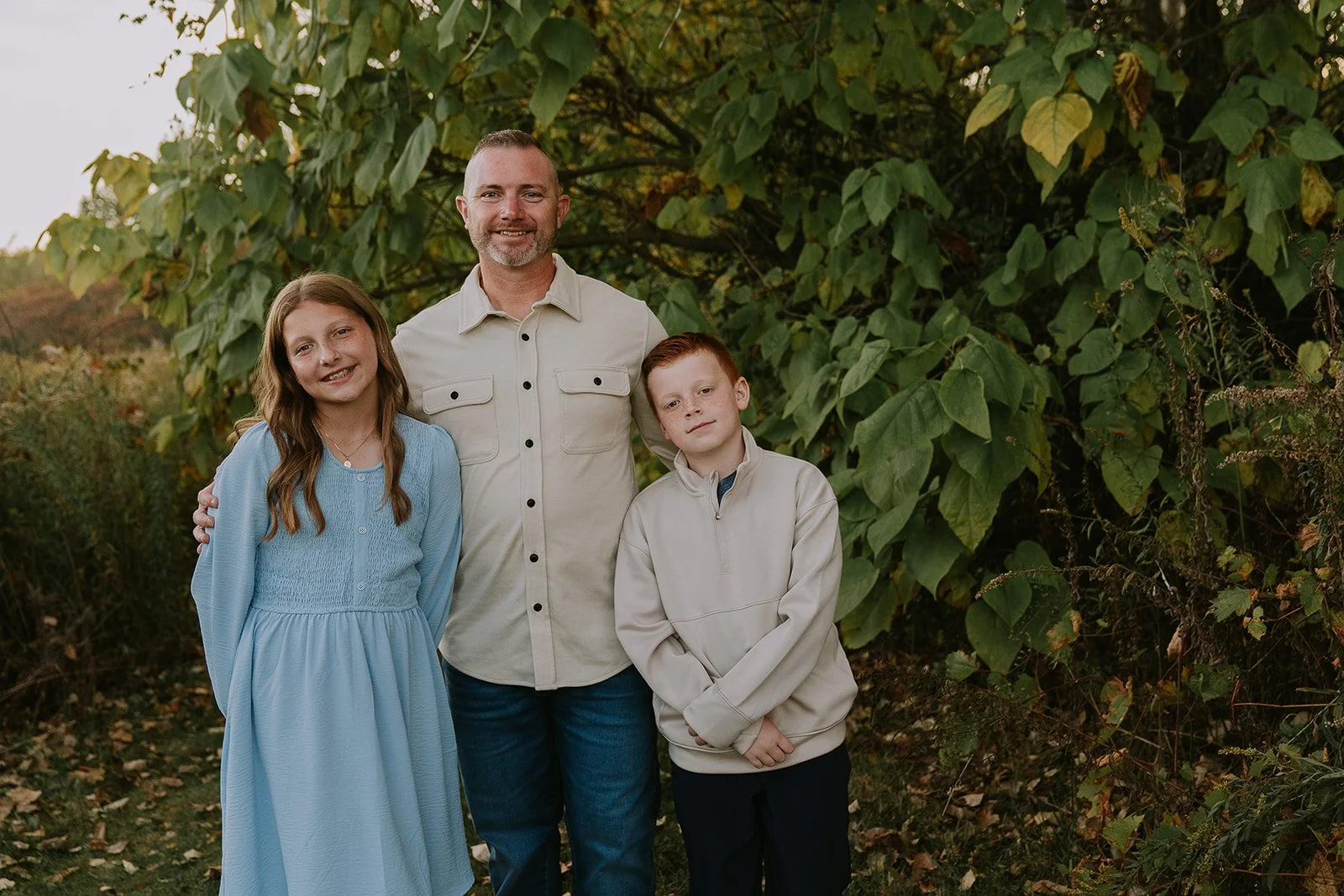 Dad and Kids Portrait at Meadows Edge | Lifestyle Family Photography