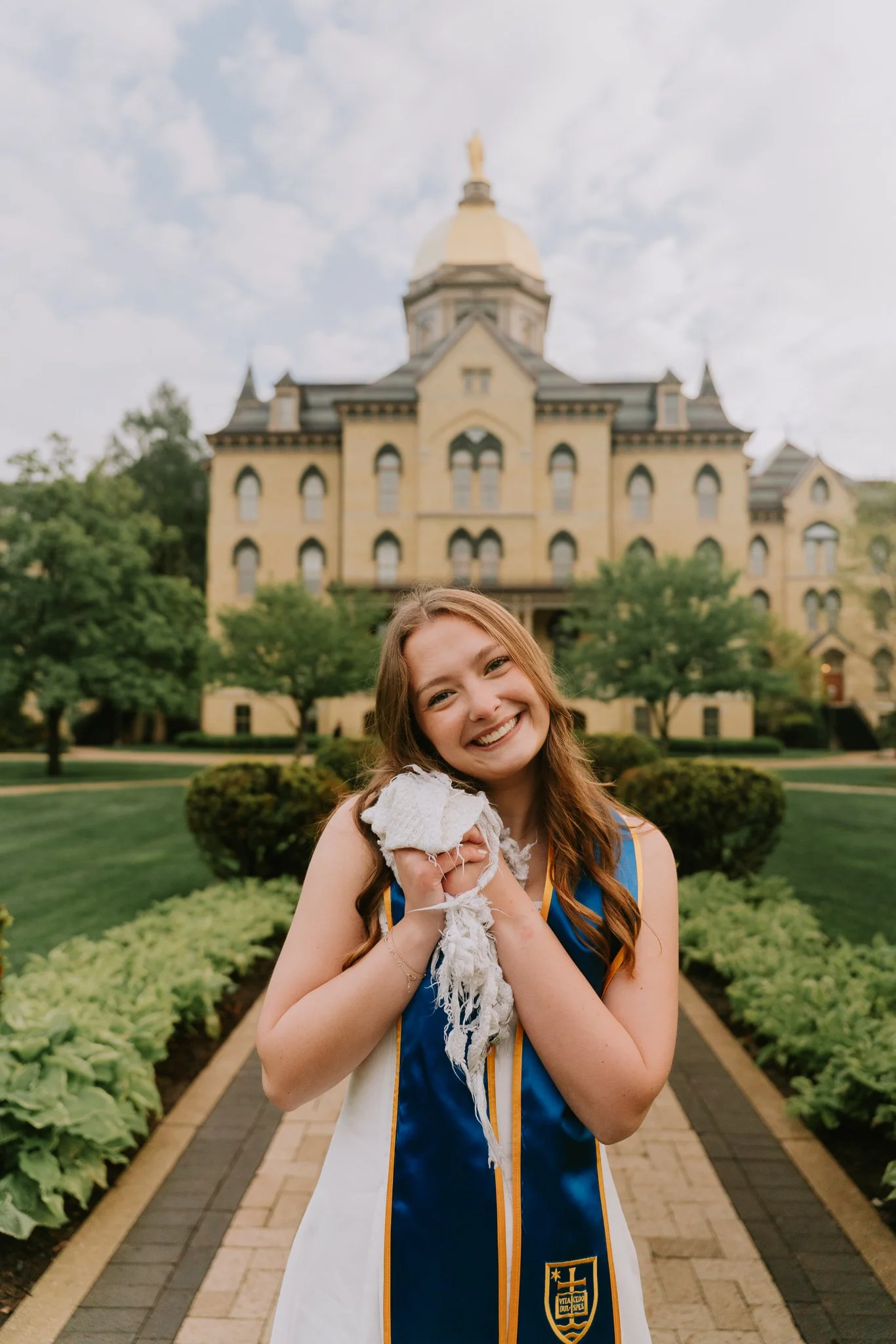 Graduation Pictures with Baby Blanket