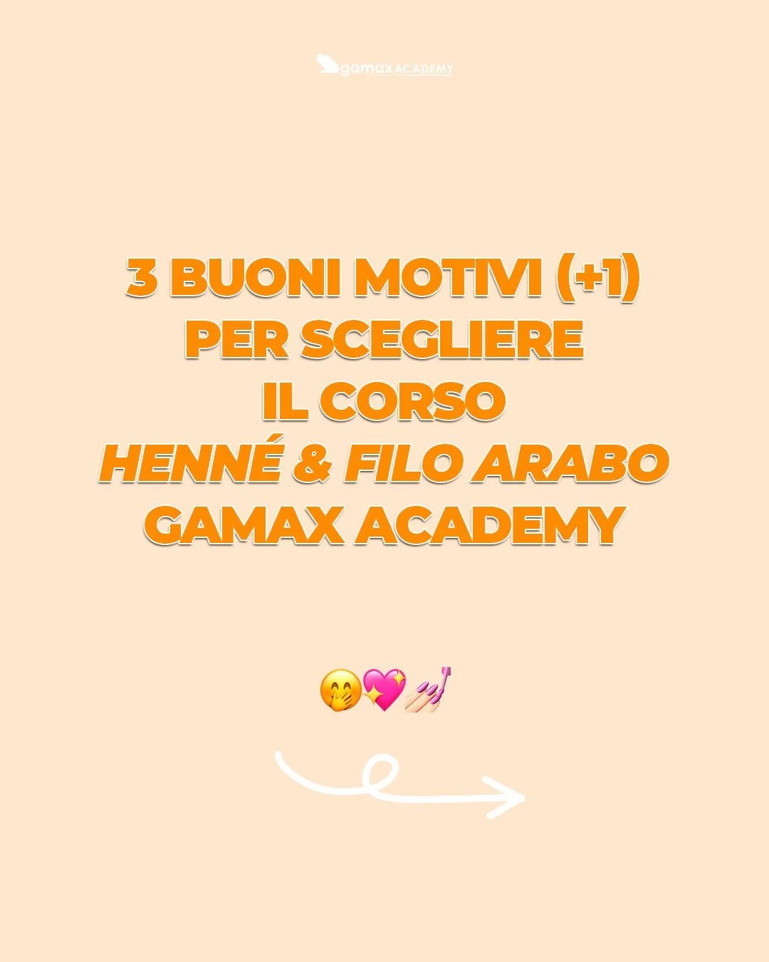 Ti diamo 3️⃣+1️⃣ buoni motivi per scegliere il corso HENN&Eacute; &amp; FILO ARABO di Gamax Academy e iniziare al meglio questa primavera 🌸

Scopri i corsi in partenza nell&rsquo;Academy pi&ugrave; vicina a te!

📍 @gamax_academy_bari
📍 @gamaxacade