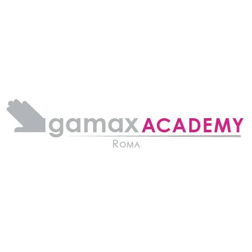Logo di Gamax Academy Roma con scritta stilizzata e simbolo di mano.