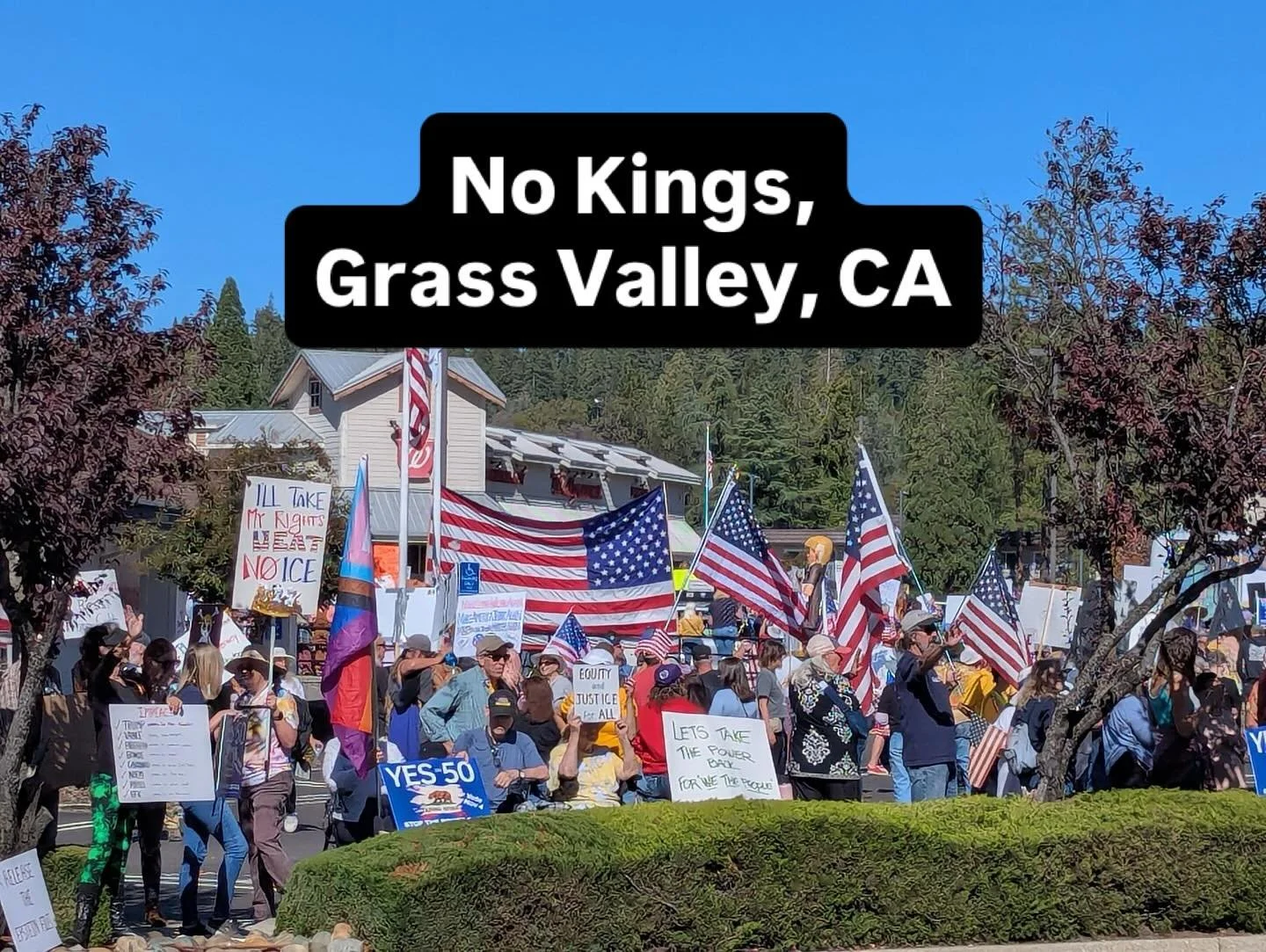 No Kings rally Grass Valley Calli. #nokings