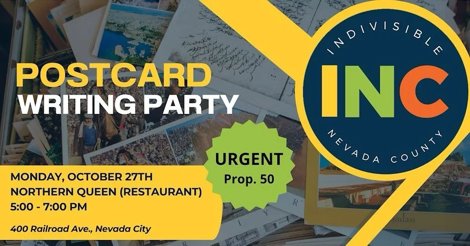 NO KINGS 2.0 was a huge success and now it’s time to channel that momentum into major action—starting with Proposition 50. Ballots are out, and voters are making decisions right now.
At this Postcard Party, we’re turning frustratio