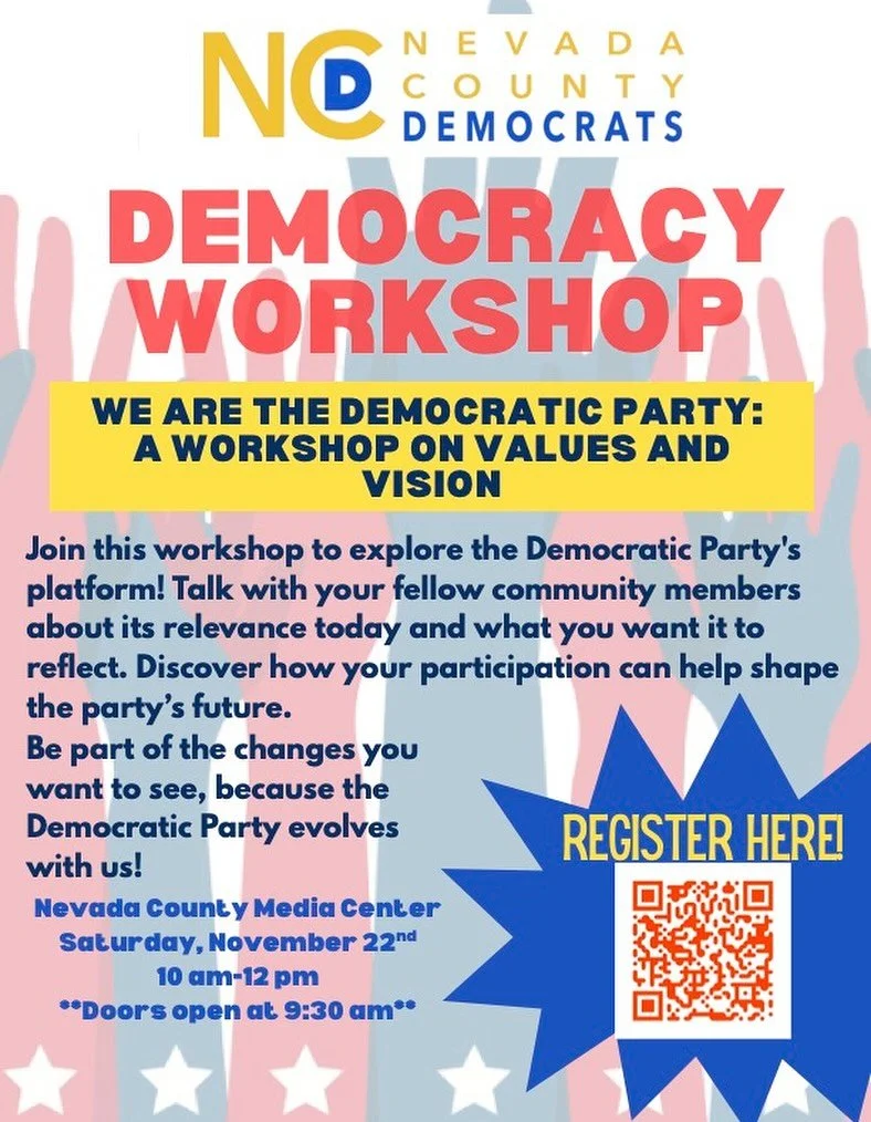 Democracy Workshop
&ldquo;The Values of the Democratic Party&rdquo;

What is the current Democratic Party platform? What are the stated values? Are the platform and its values still applicable and pertinent today?
Join us and participate in assessing