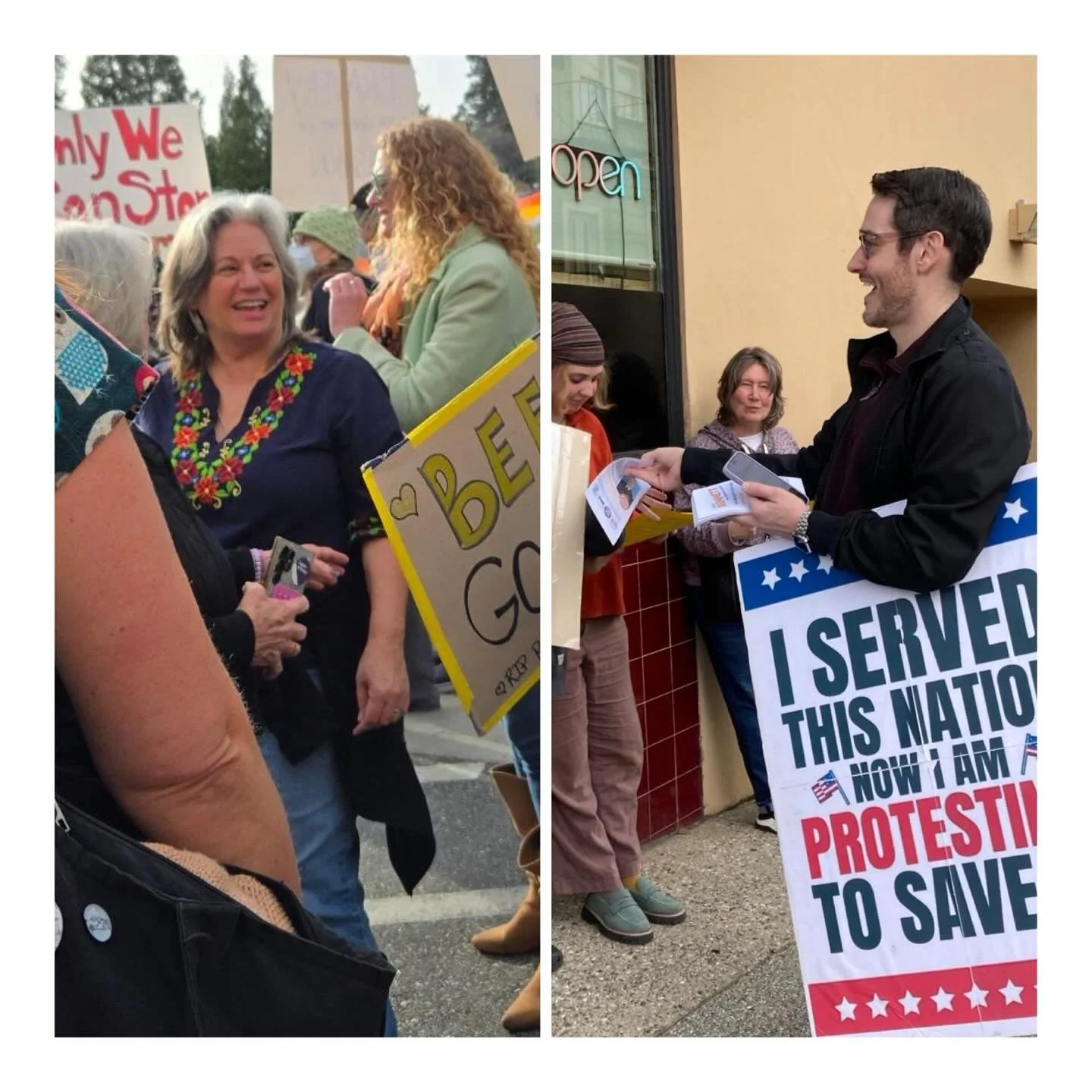 CD3 Congressional candidates @heidi4congress and @bennettforca in Downtown Grass Valley at a recent demonstration on the Mill Street Plaza.

#congress #demonstration