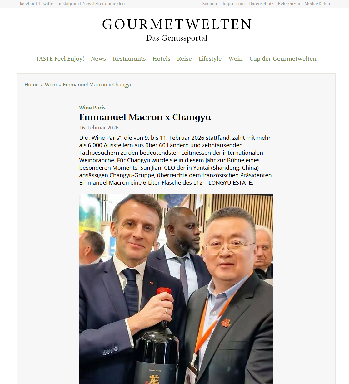 GOURMETWELTEN | Emmanuel Macron x Changyu