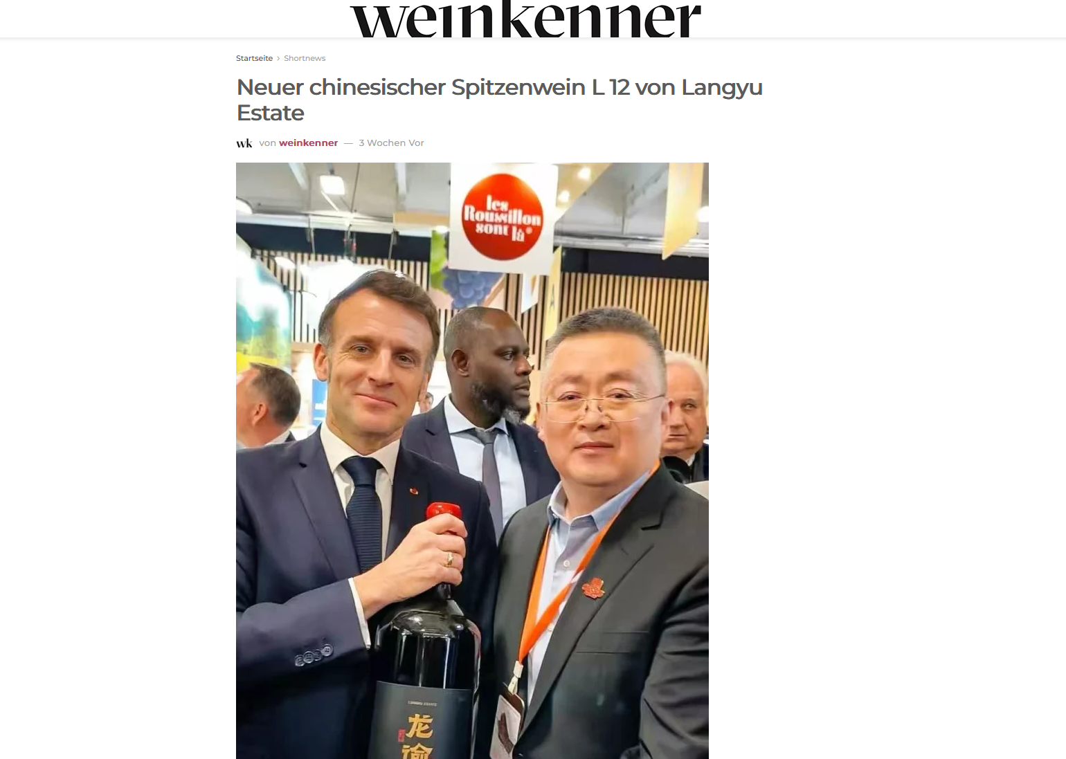 WEINKENNER | Neuer chinesischer Spitzenwein L 12 von Langyu Estate
