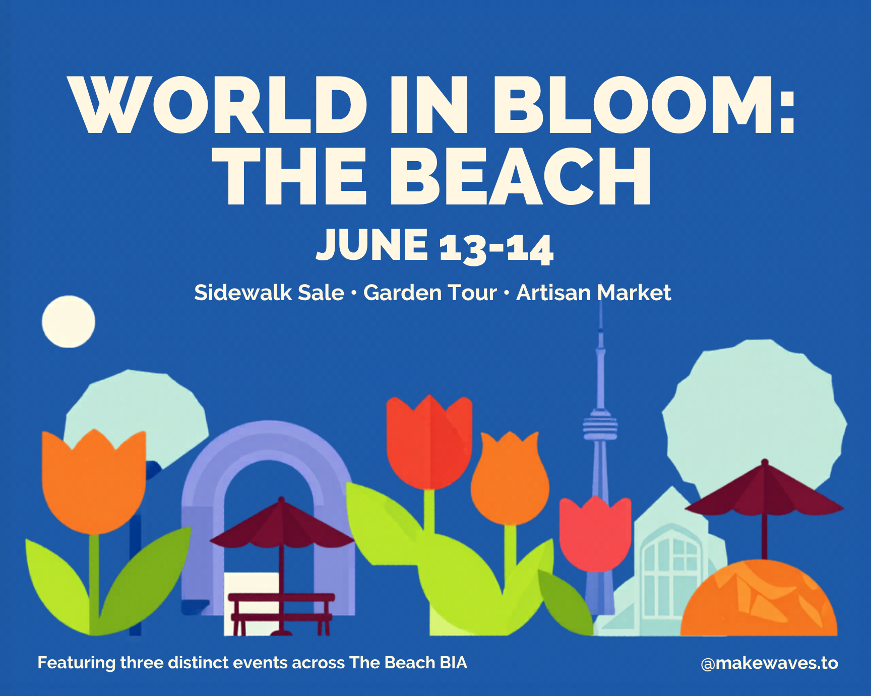 Flowering gardens and parks, within sight of the CN Tower