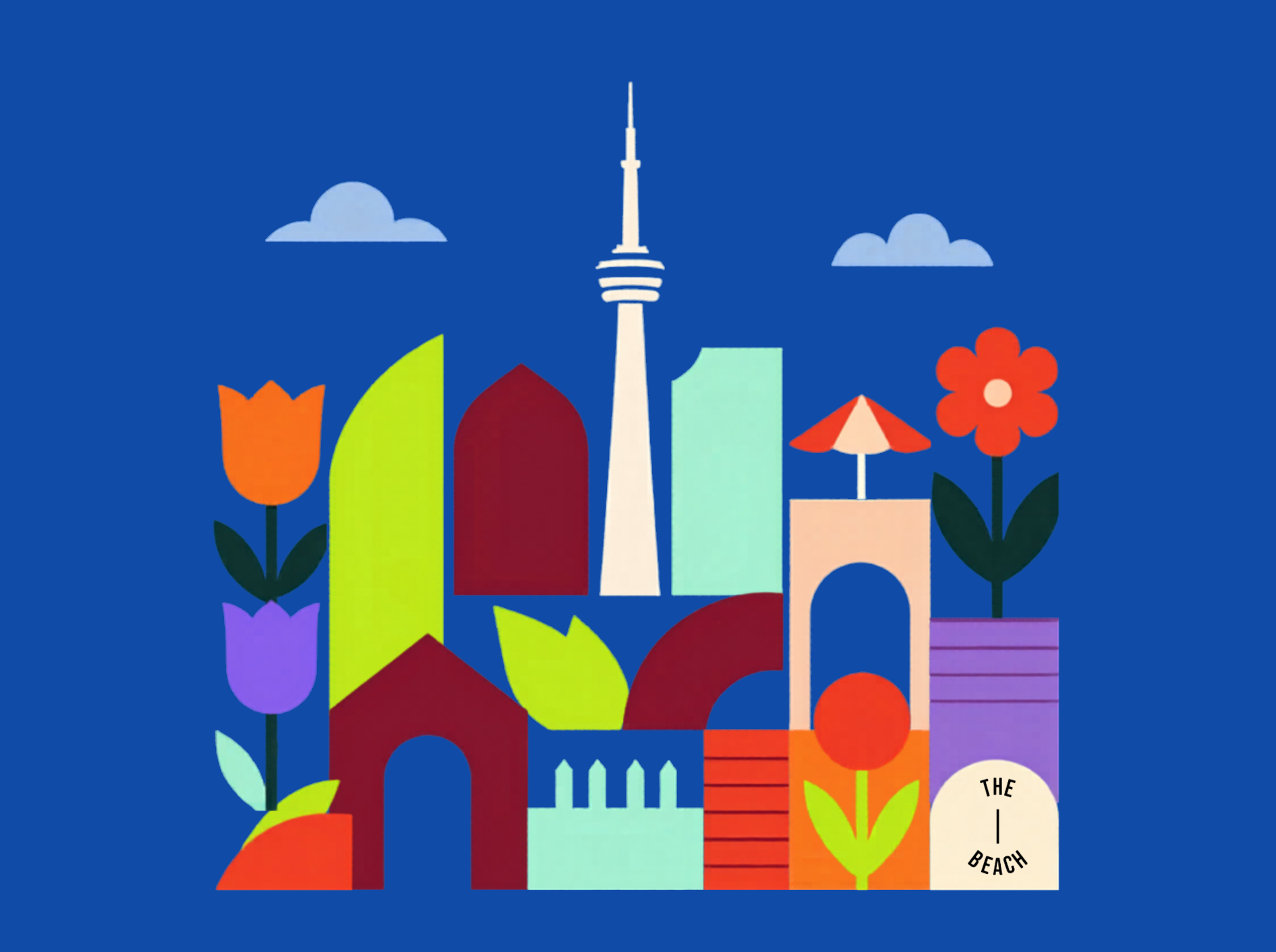 Flowering gardens and parks, within sight of the CN Tower