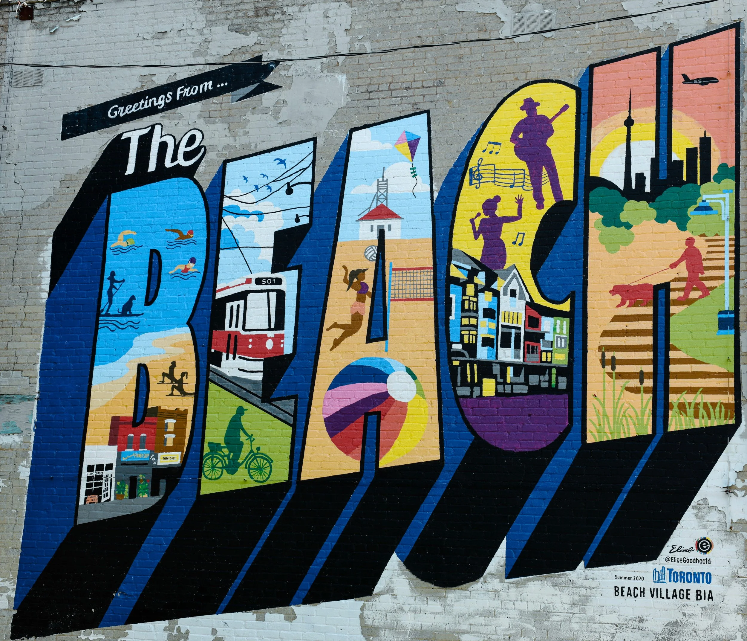 Greetings from The Beach mural