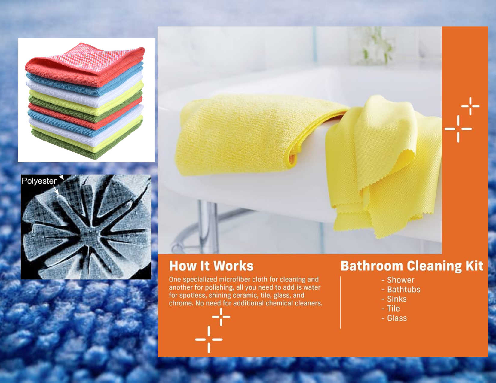Microfiber cloth used for eco-friendly home cleaning