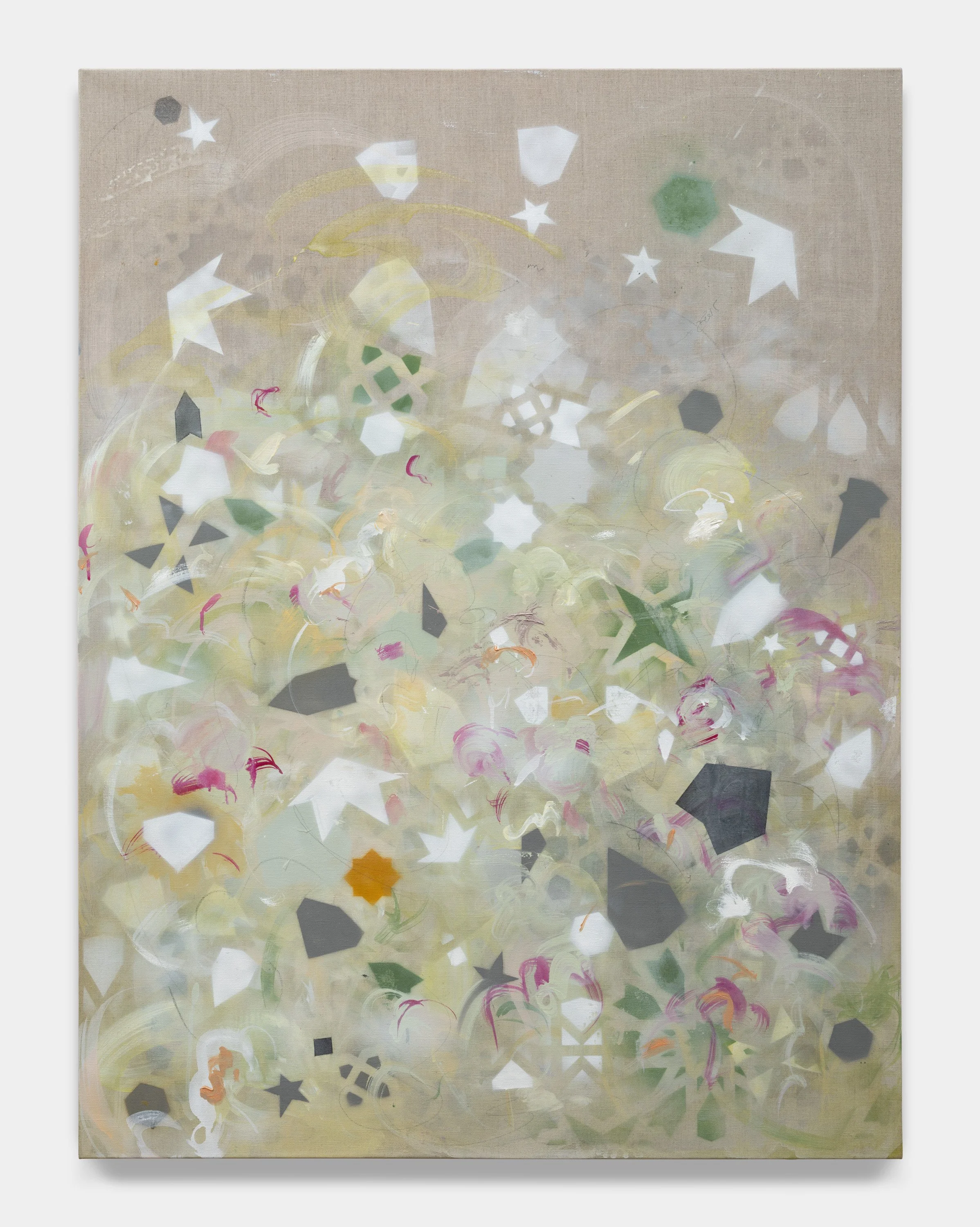  The Ceiling Kept Our Secrets , 2026 
oil, acrylic, and graphite on linen 
46 x 36 in | 116.84 x 91.44 cm
