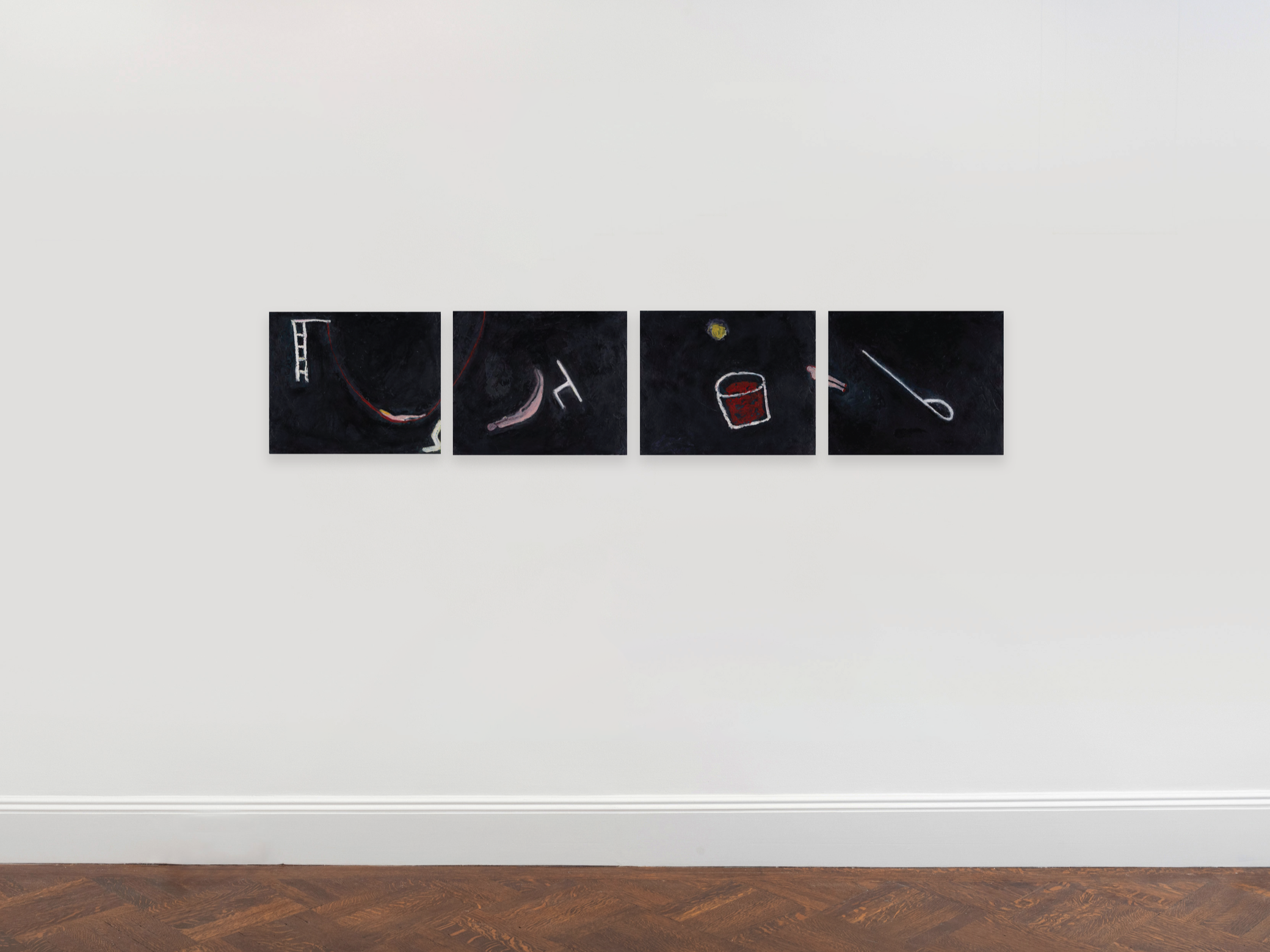  Rondo (in four parts) , 1986 
encaustic on wood panel
 
14 1/8 x 17 1/8 in each