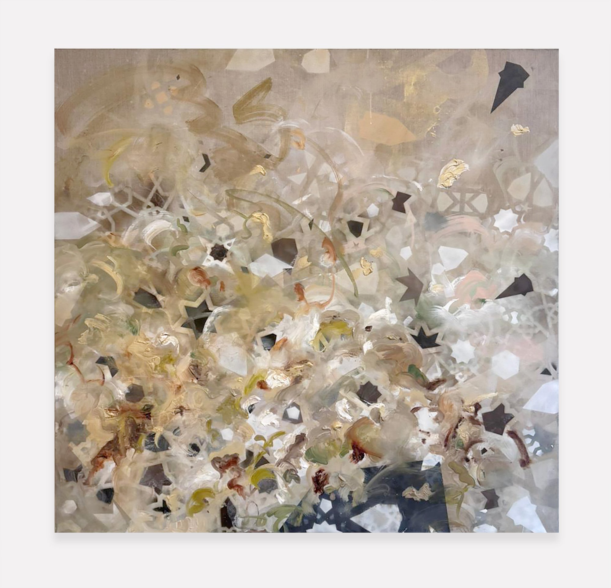  Knotwork , 2026 
powdered pigment on raw linen 
47 x 46 in | 119.4 × 116.8 cm