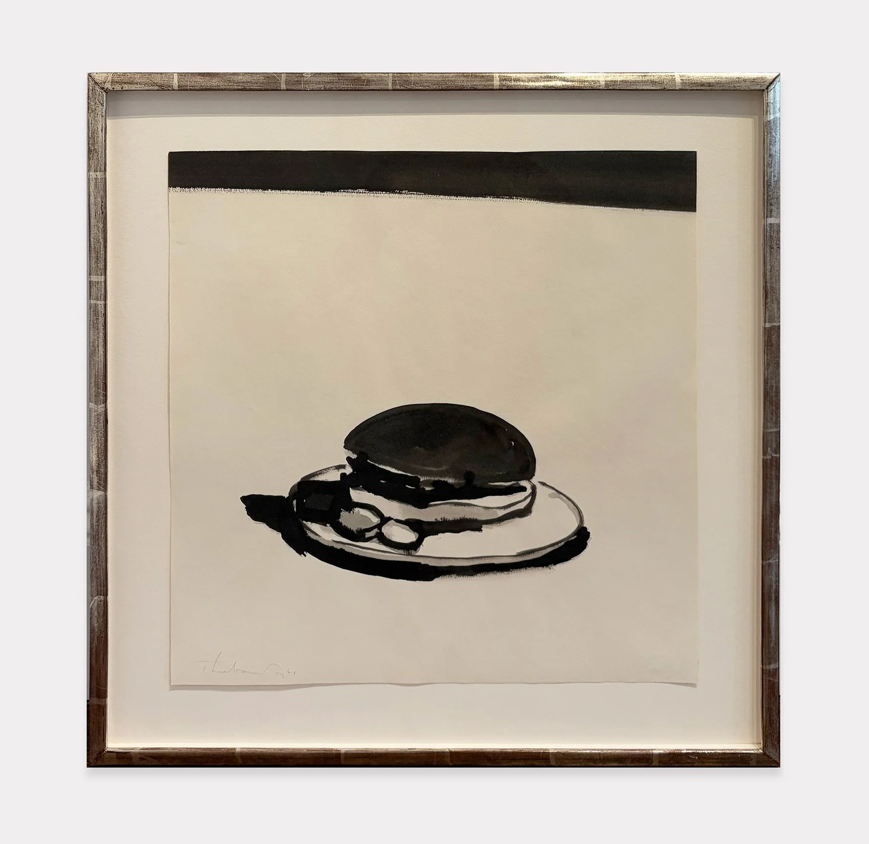 Wayne Thiebaud  Hamburger , 1961
 
ink on paper
 
21 ¼ x 20 ¾ in | 54 x 55.2 cm

