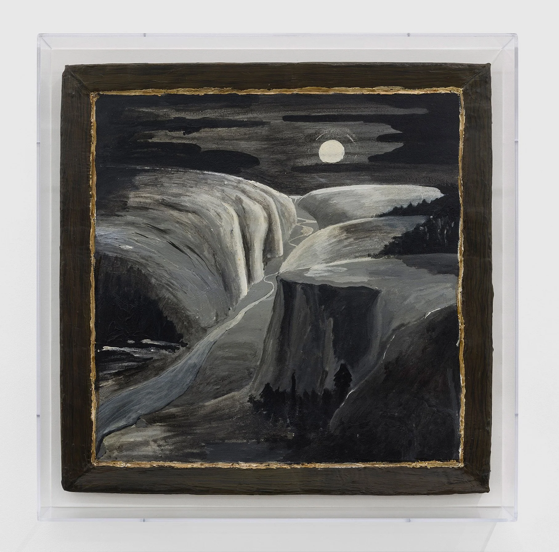 Mike Kelley  American Landscape I , 1980
 
acrylic on canvas, painted cardboard frame
 
26 x 25½ in | 66 x 64.7 cm