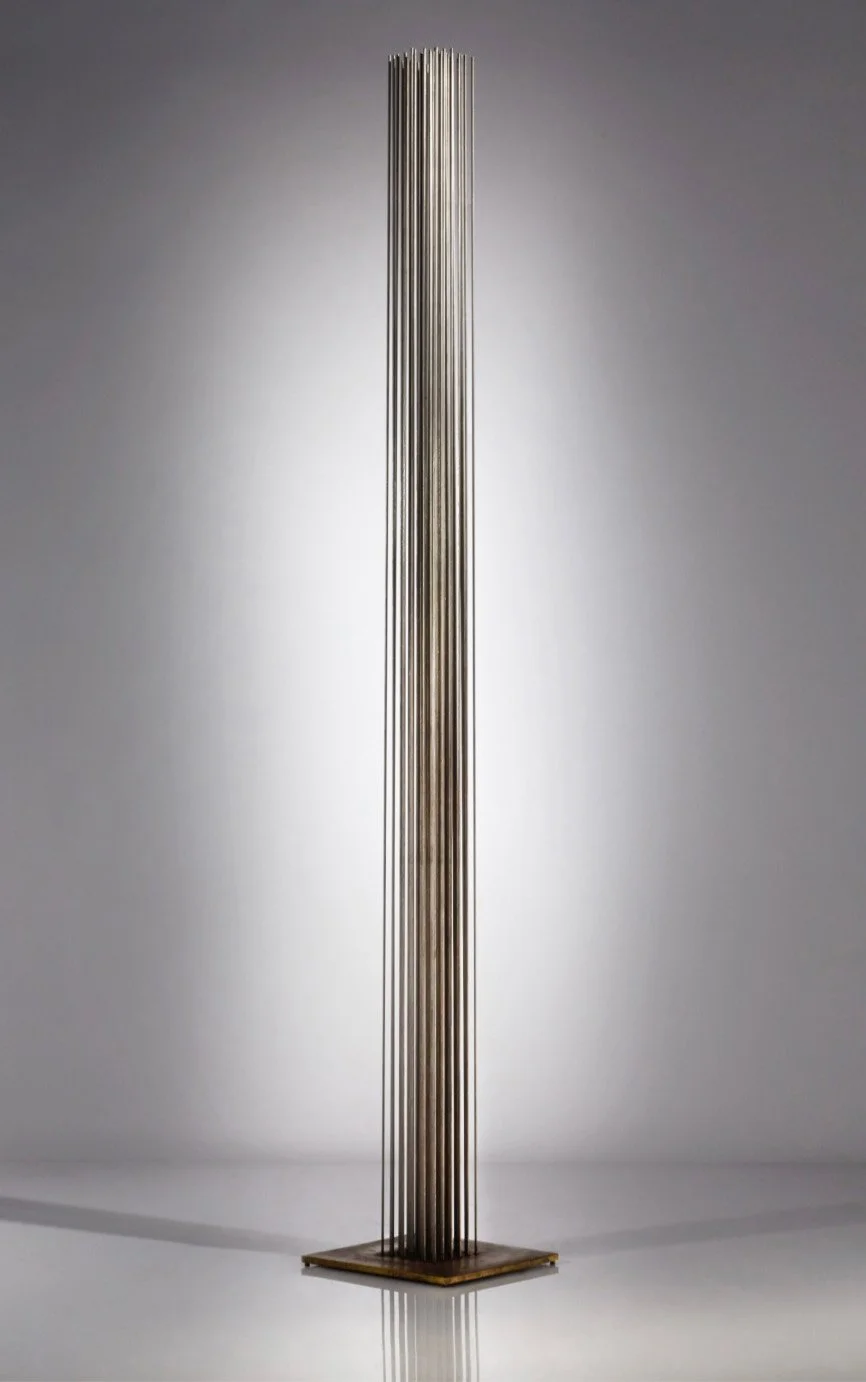 Harry Bertoia  Hamburger , c.1970s
 
iconel and brass, 61 rods
 
91 ½ x 13 ⅞ in | 232.4 x 13 ⅞ x 13 ⅞ cm
